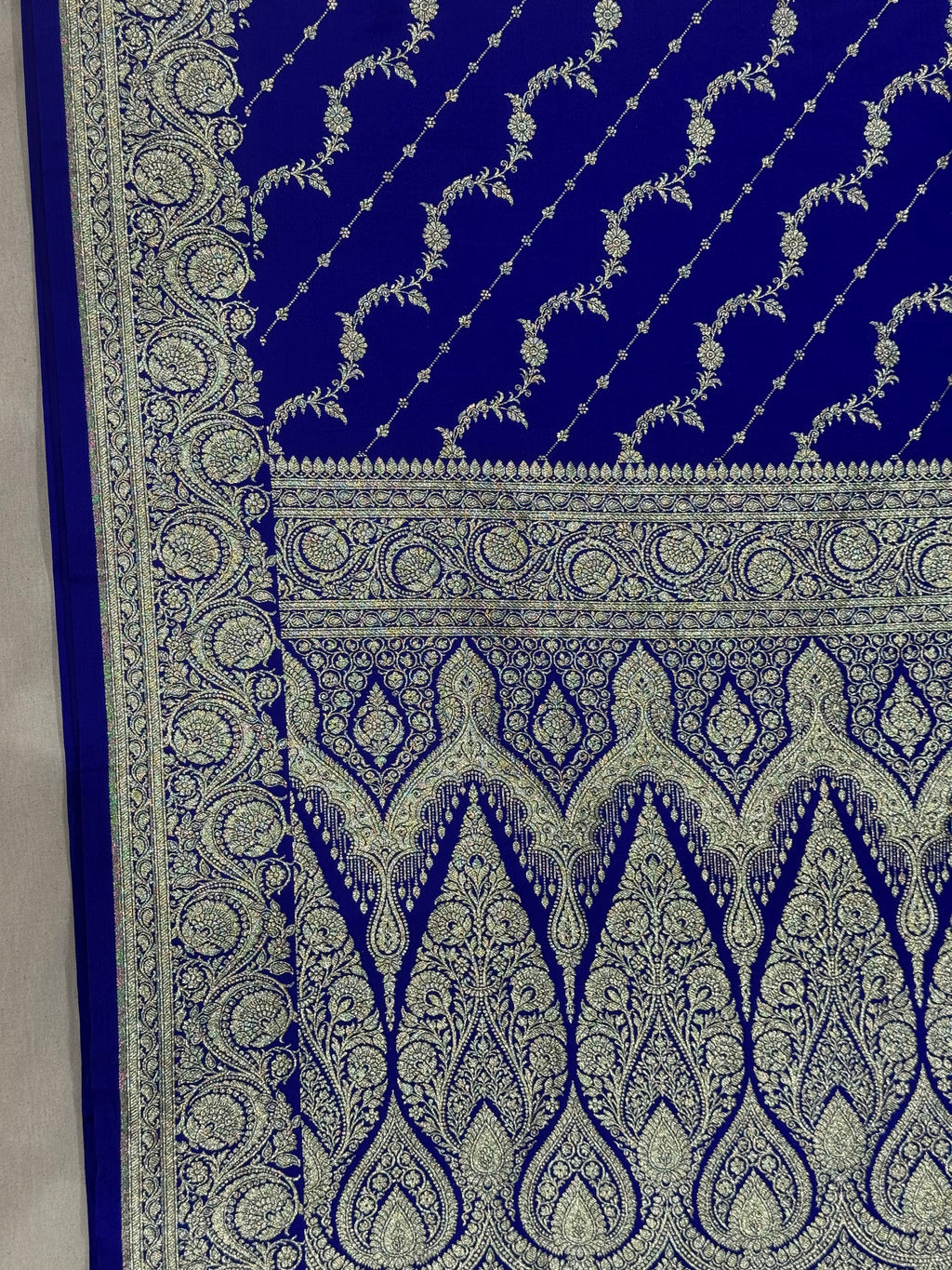 Royal Blue Banarasi Mashru Katan Silk Saree