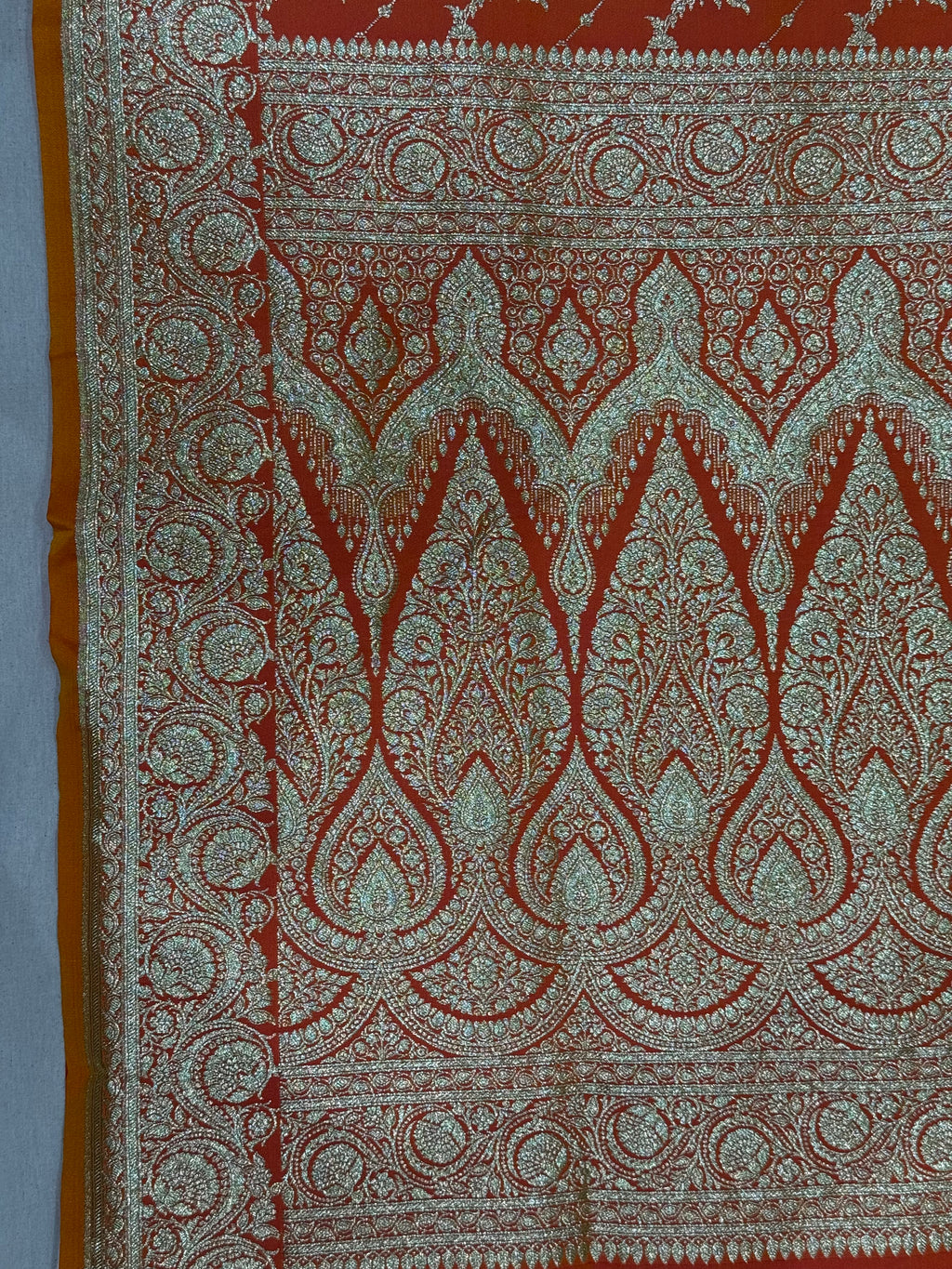 Mustard Yellow Banarasi Mashru Katan Silk Saree