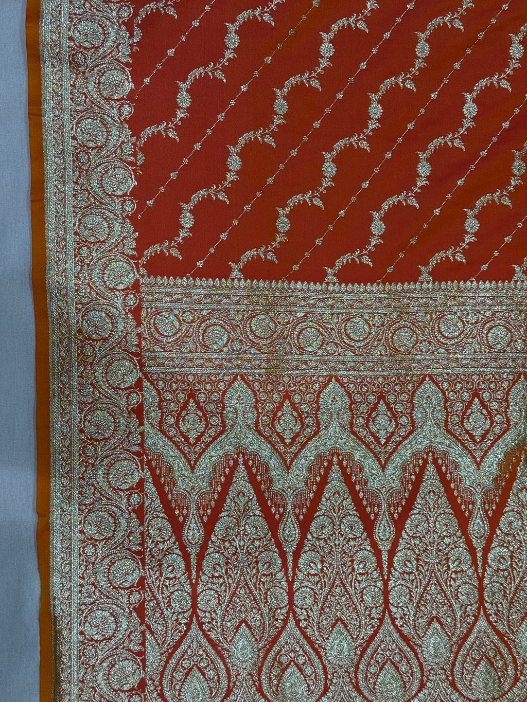 Mustard Yellow Banarasi Mashru Katan Silk Saree