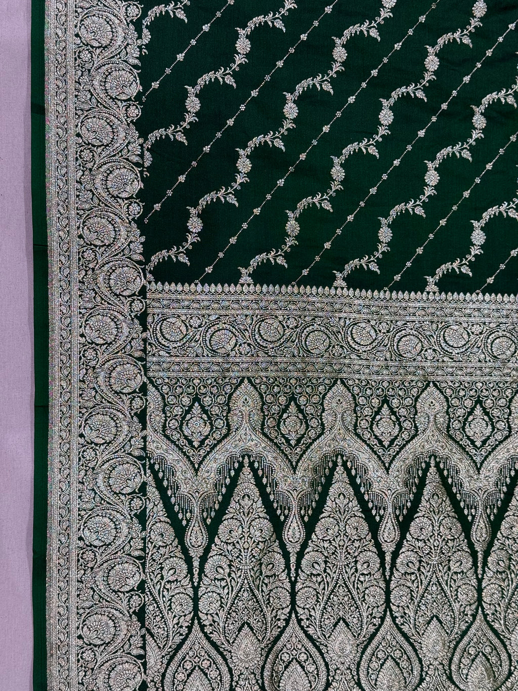 Emerald Green Banarasi Mashru Katan Silk Saree