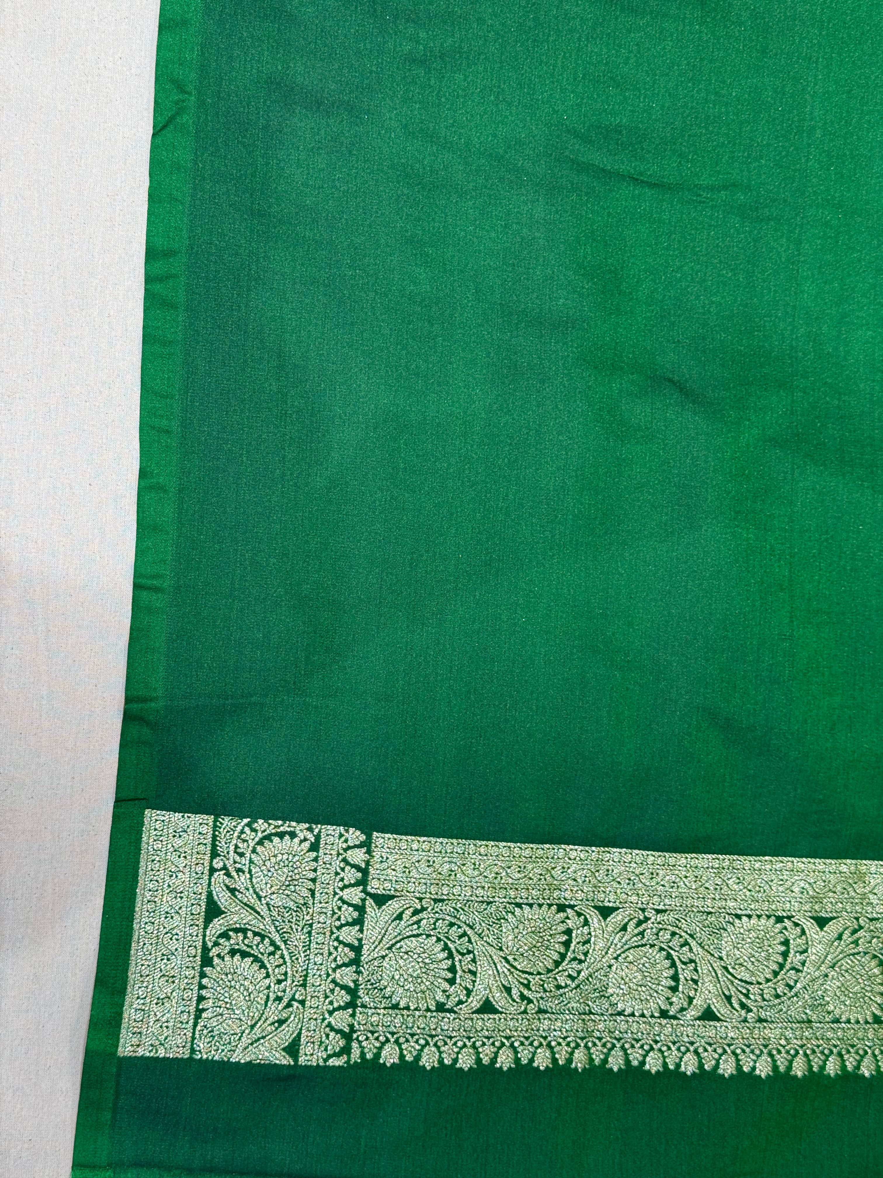 Emerald Green Banarasi Mashru Katan Silk Saree