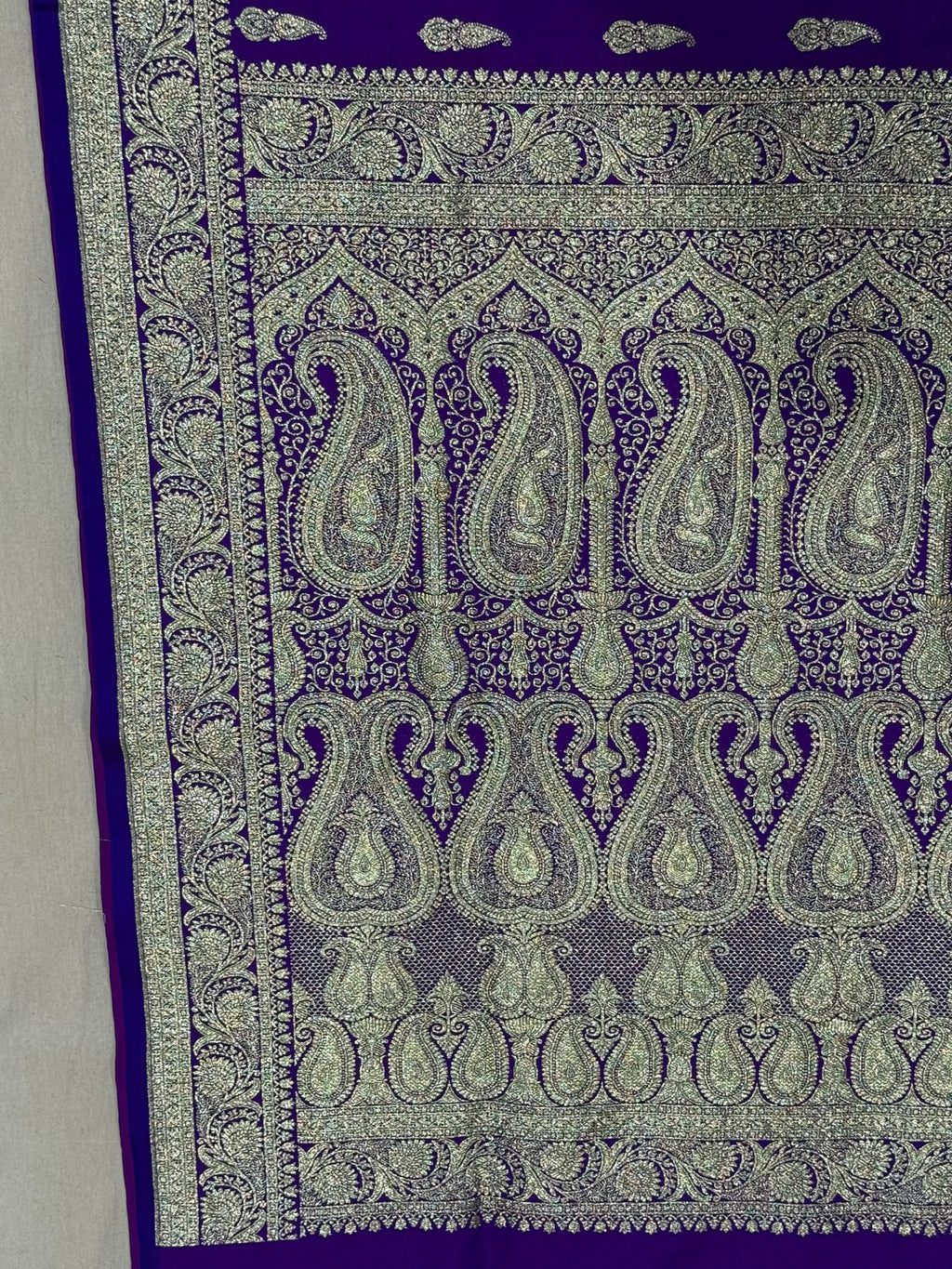 Royal Purple Banarasi Mashru Katan Silk Saree