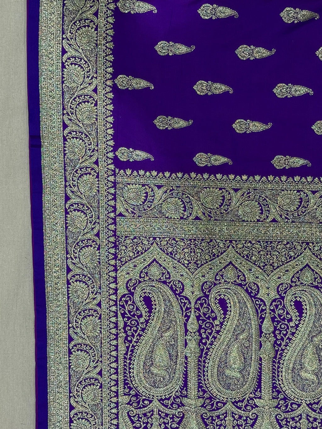Royal Purple Banarasi Mashru Katan Silk Saree