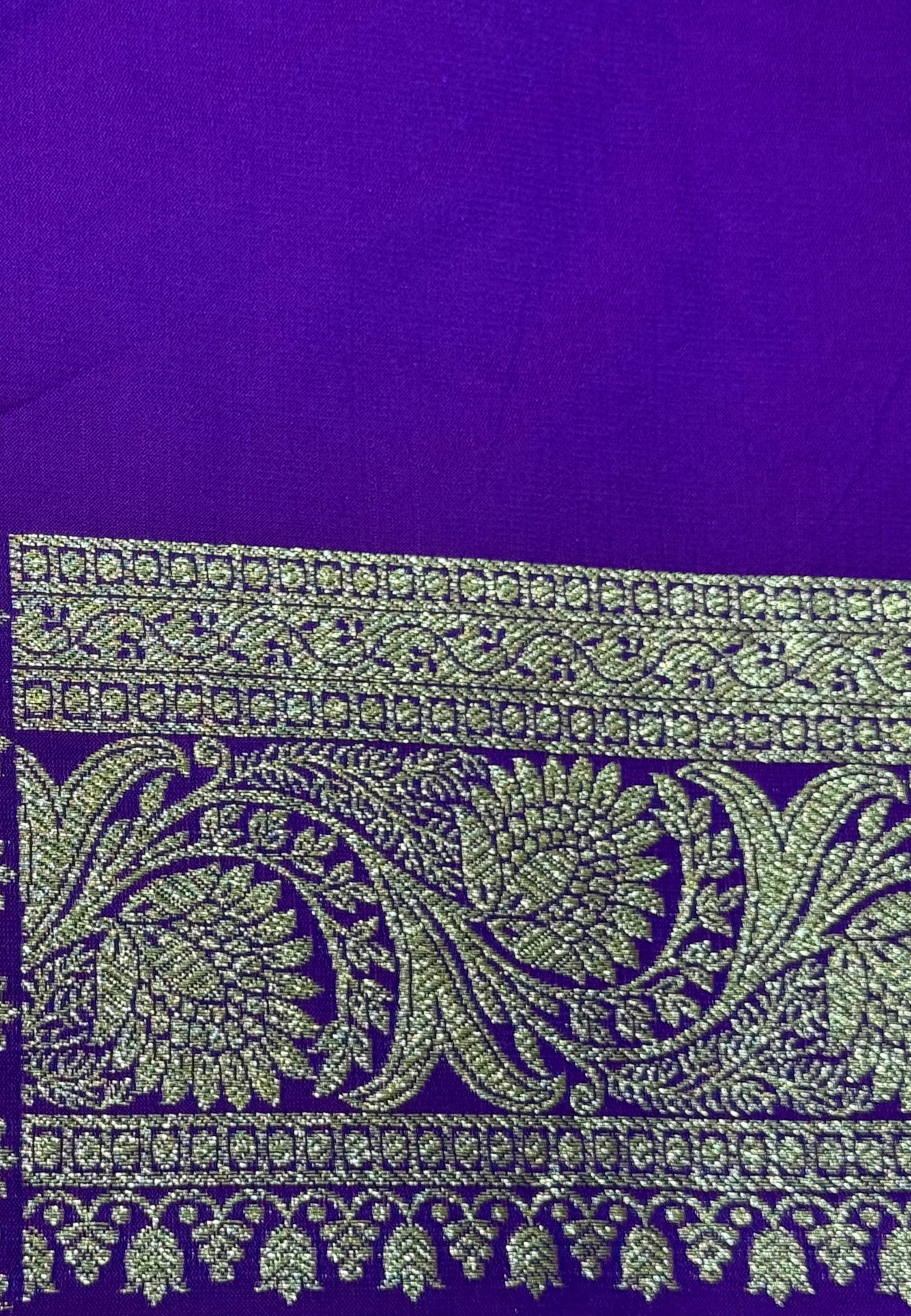 Royal Purple Banarasi Mashru Katan Silk Saree