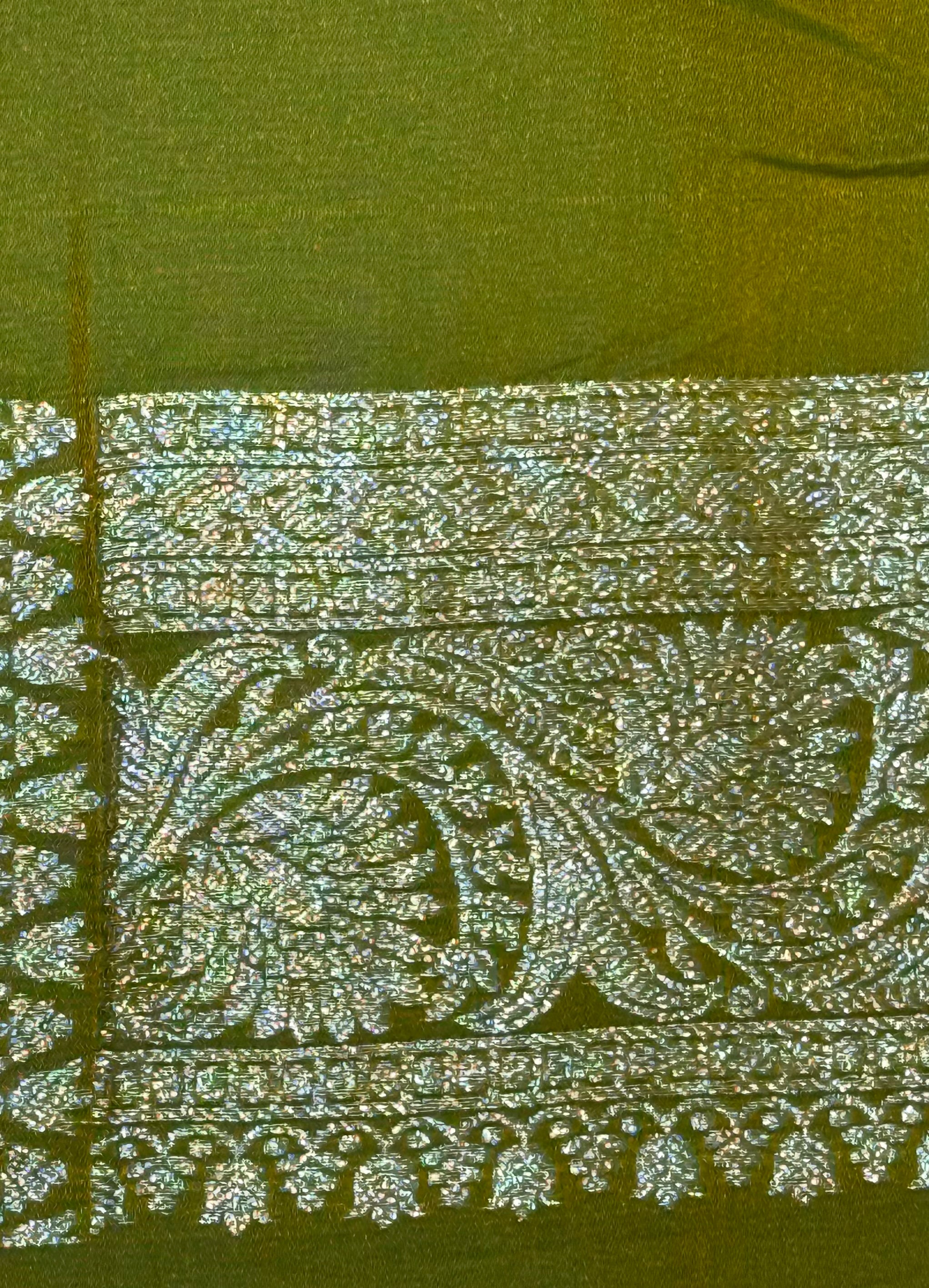 Mehendi Green Banarasi Mashru Katan Silk Saree