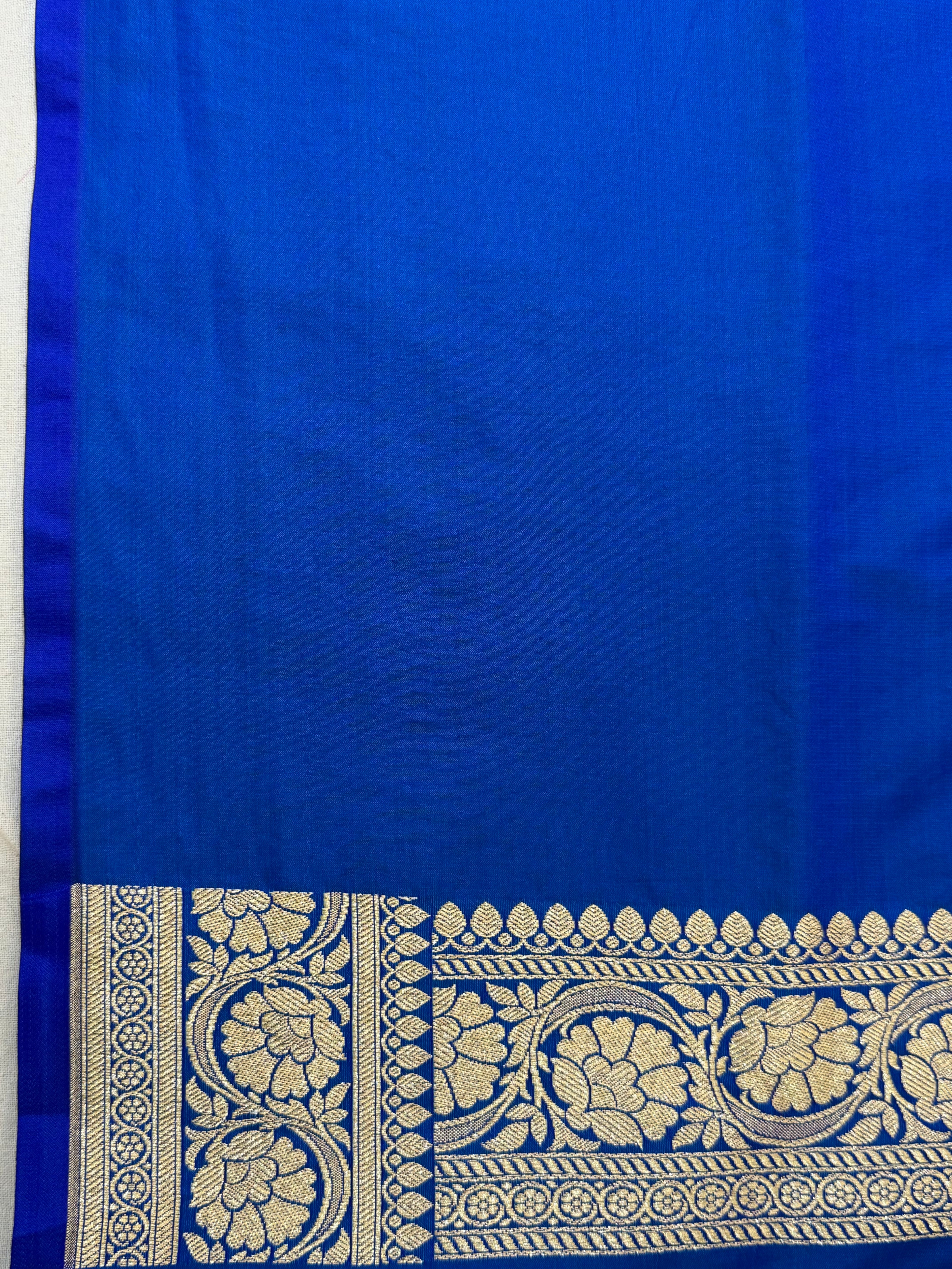 Royal Blue Banarasi Mashru Katan Silk Saree MS02