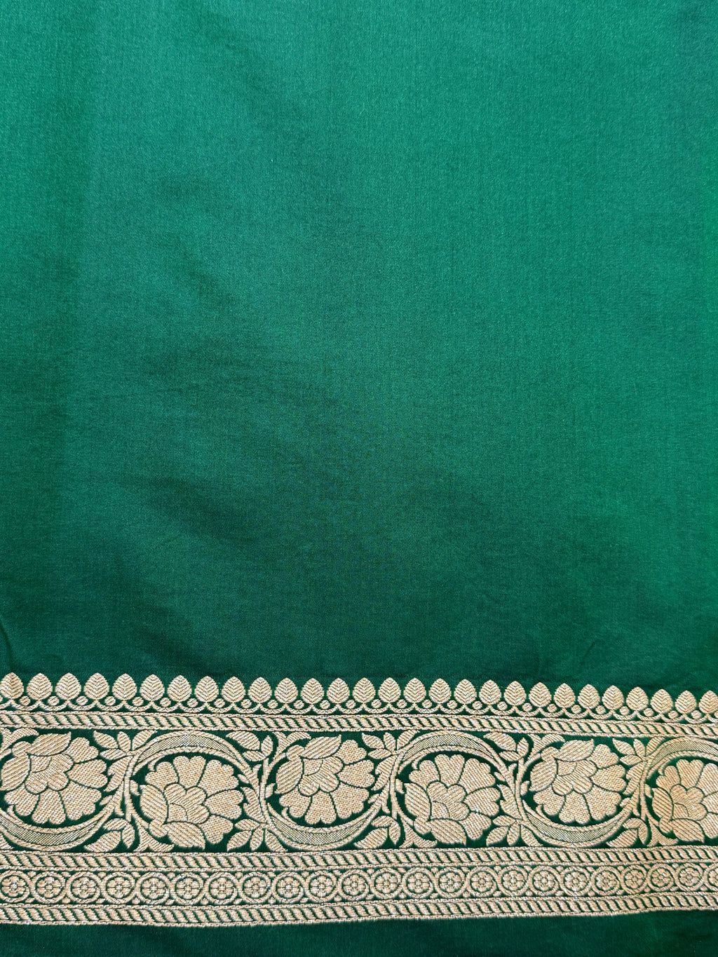 Dark Green Banarasi Mashru Katan Silk Saree
