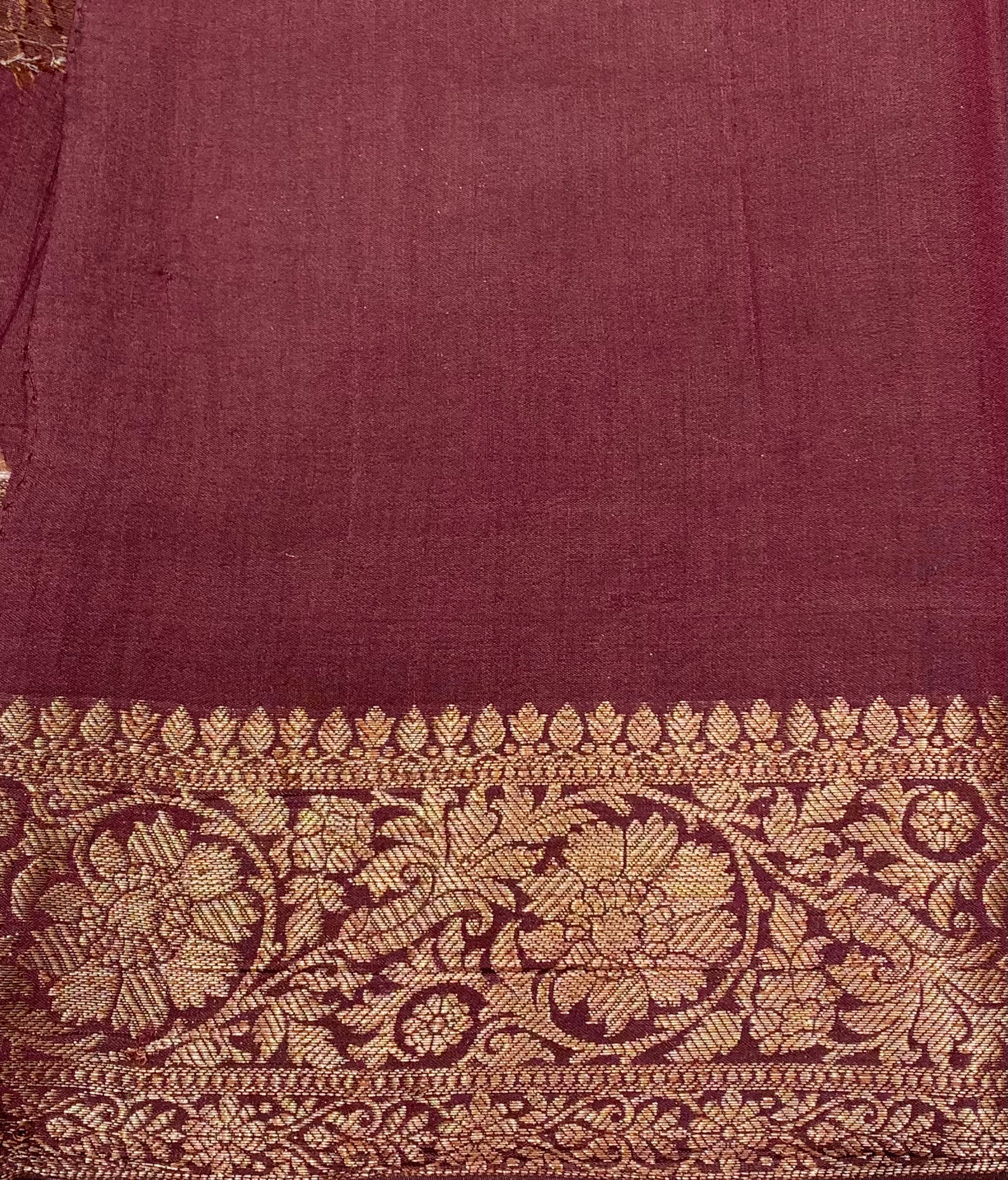 Coca Brown Chinia Silk handwoven Banaras Saree