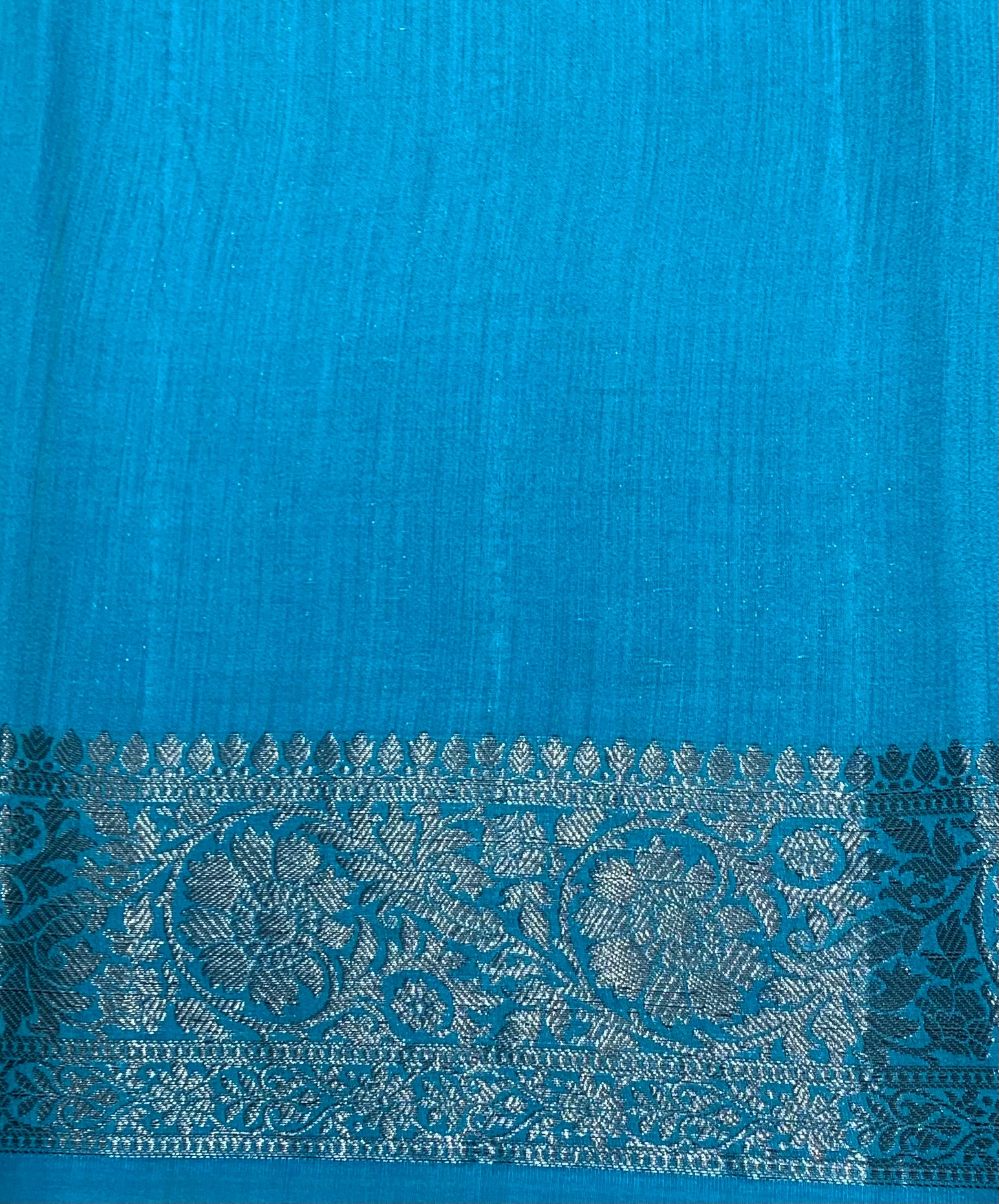 Blue Chinia Silk Handwoven Banaras Saree