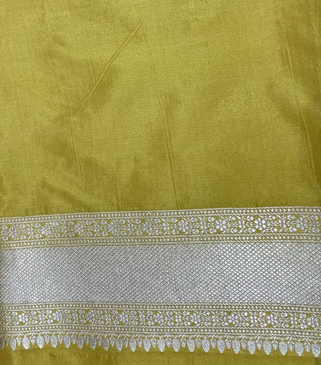 Turmeric Yellow  Katan Silk Handwoven Banaras Saree