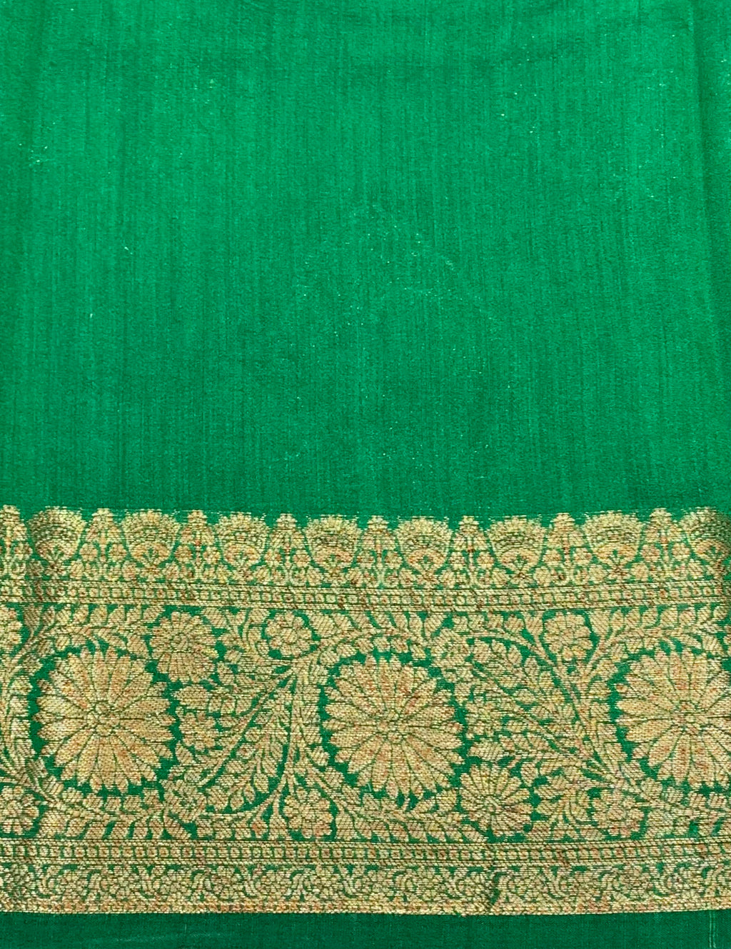 Green Chinia Silk  Handwoven Banaras Saree