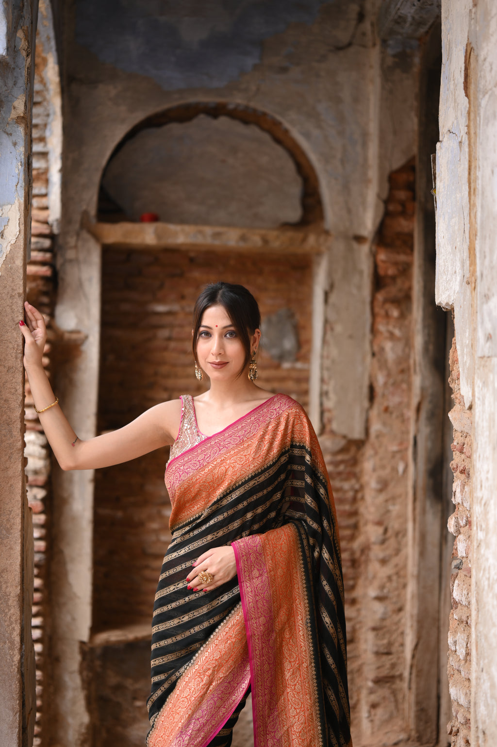 Khaddi Chiffon Handwoven Banarasi Saree