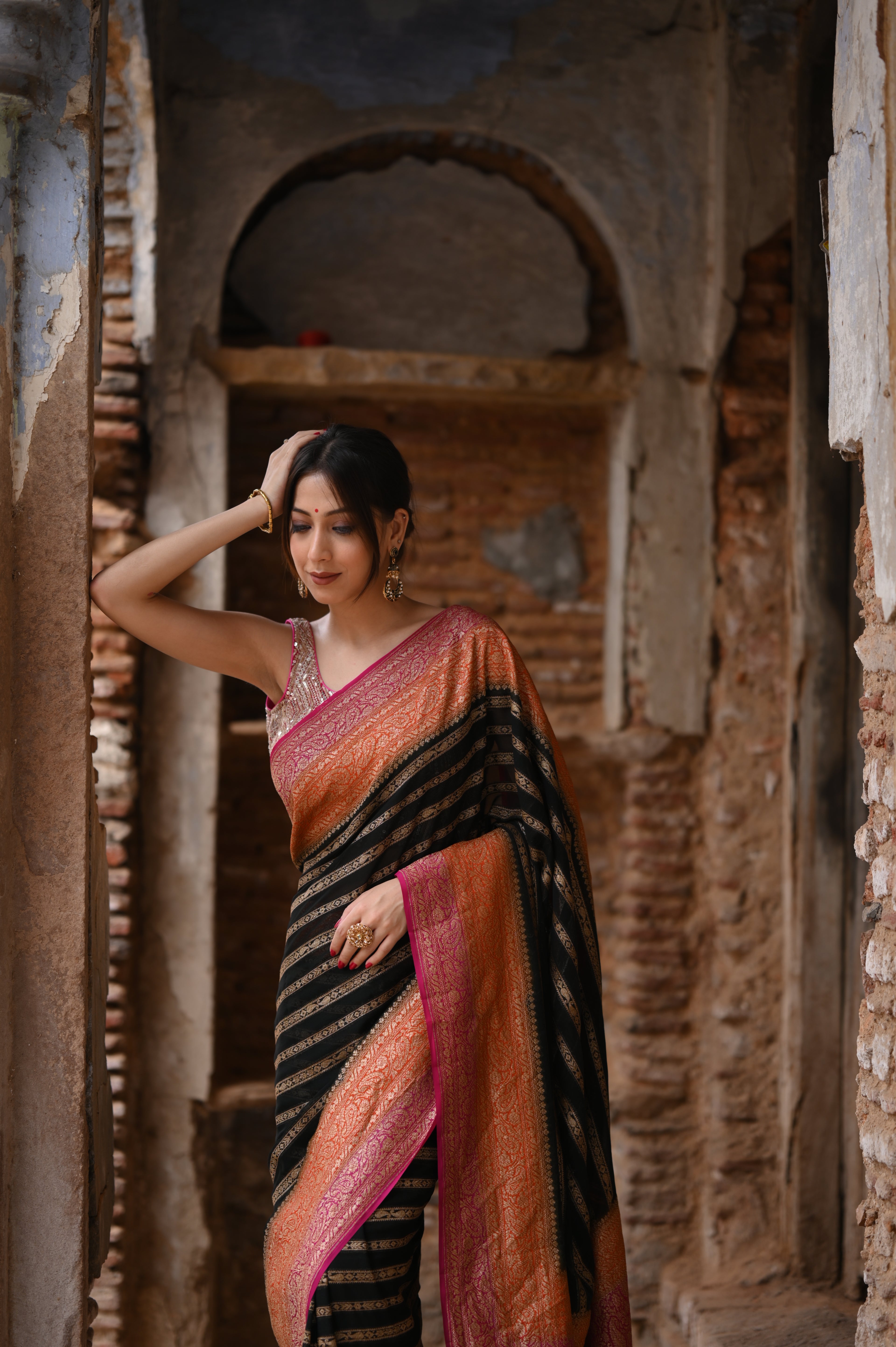Khaddi Chiffon Handwoven Banarasi Saree