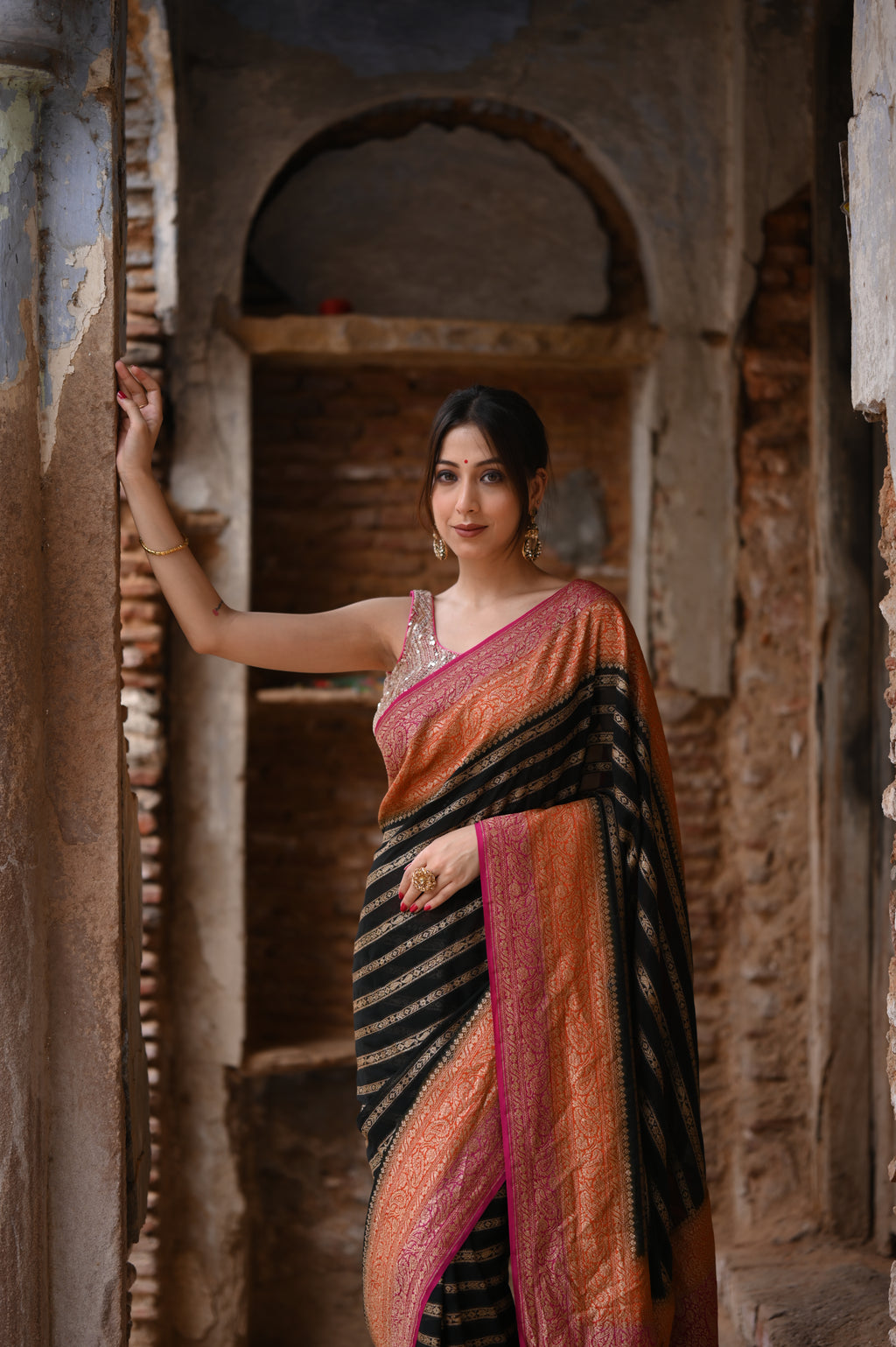 Khaddi Chiffon Handwoven Banarasi Saree