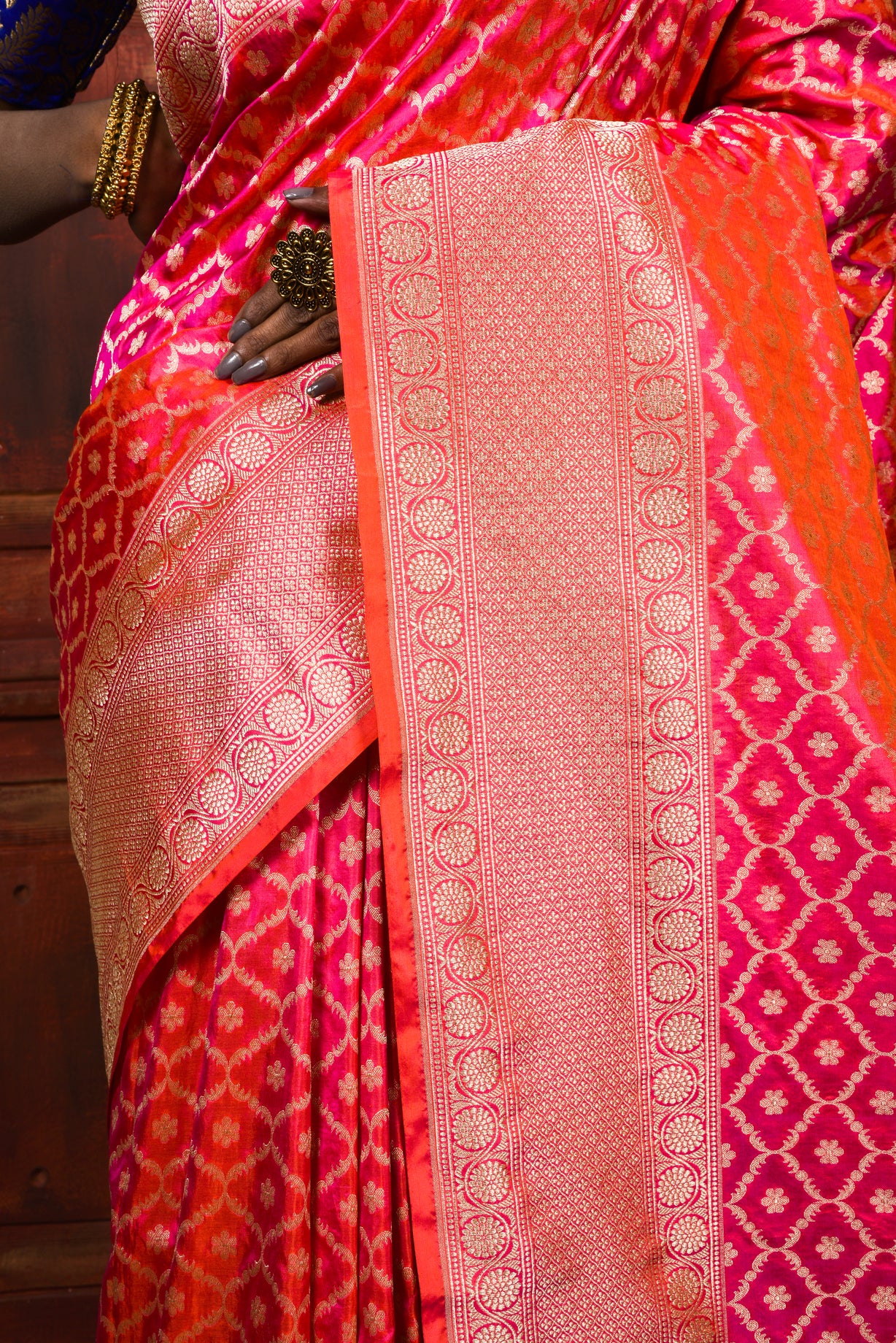 Deep Green  Katan Silk Handwoven Banaras Saree