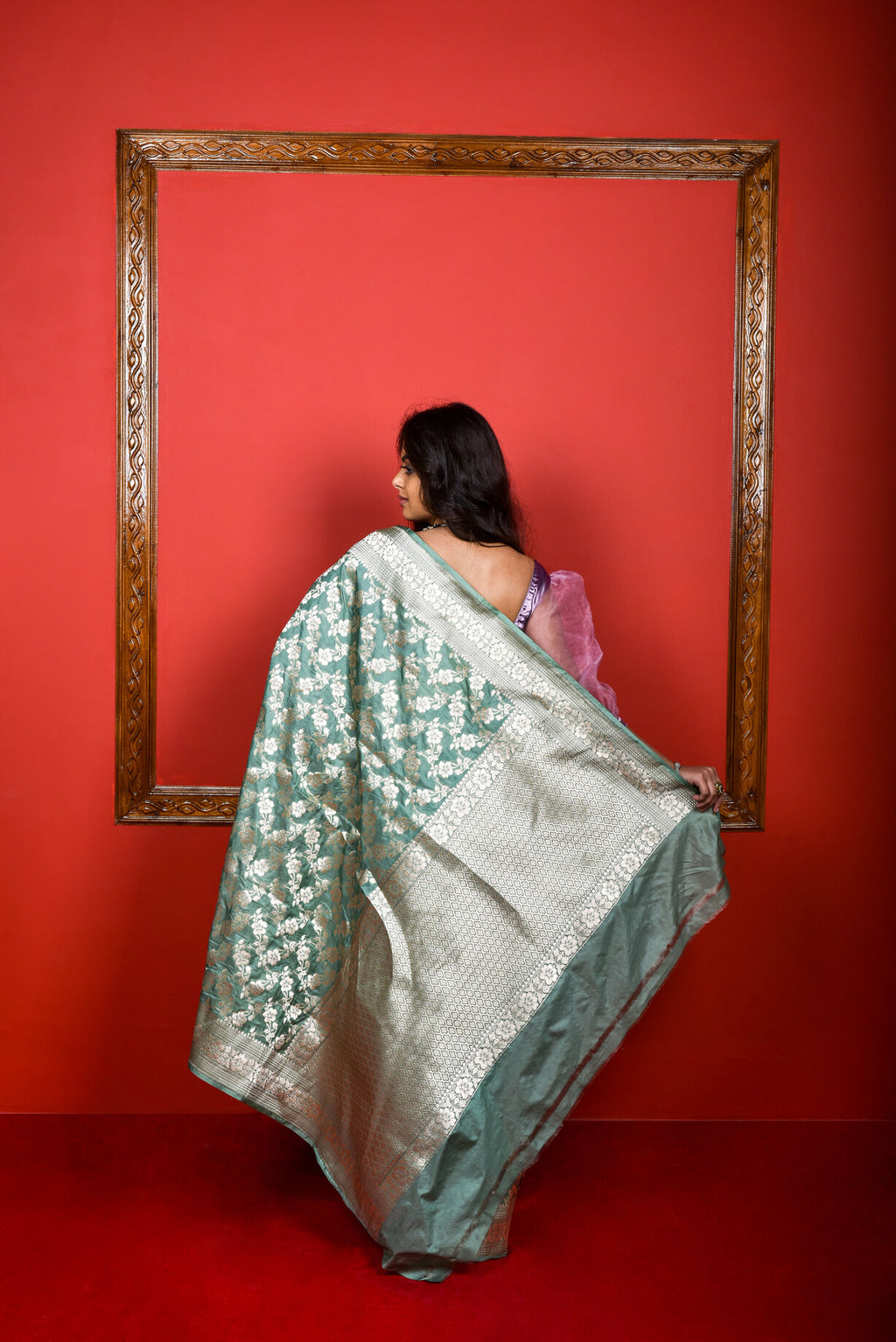 Pistachio Green  Katan Silk Handwoven Banaras Saree