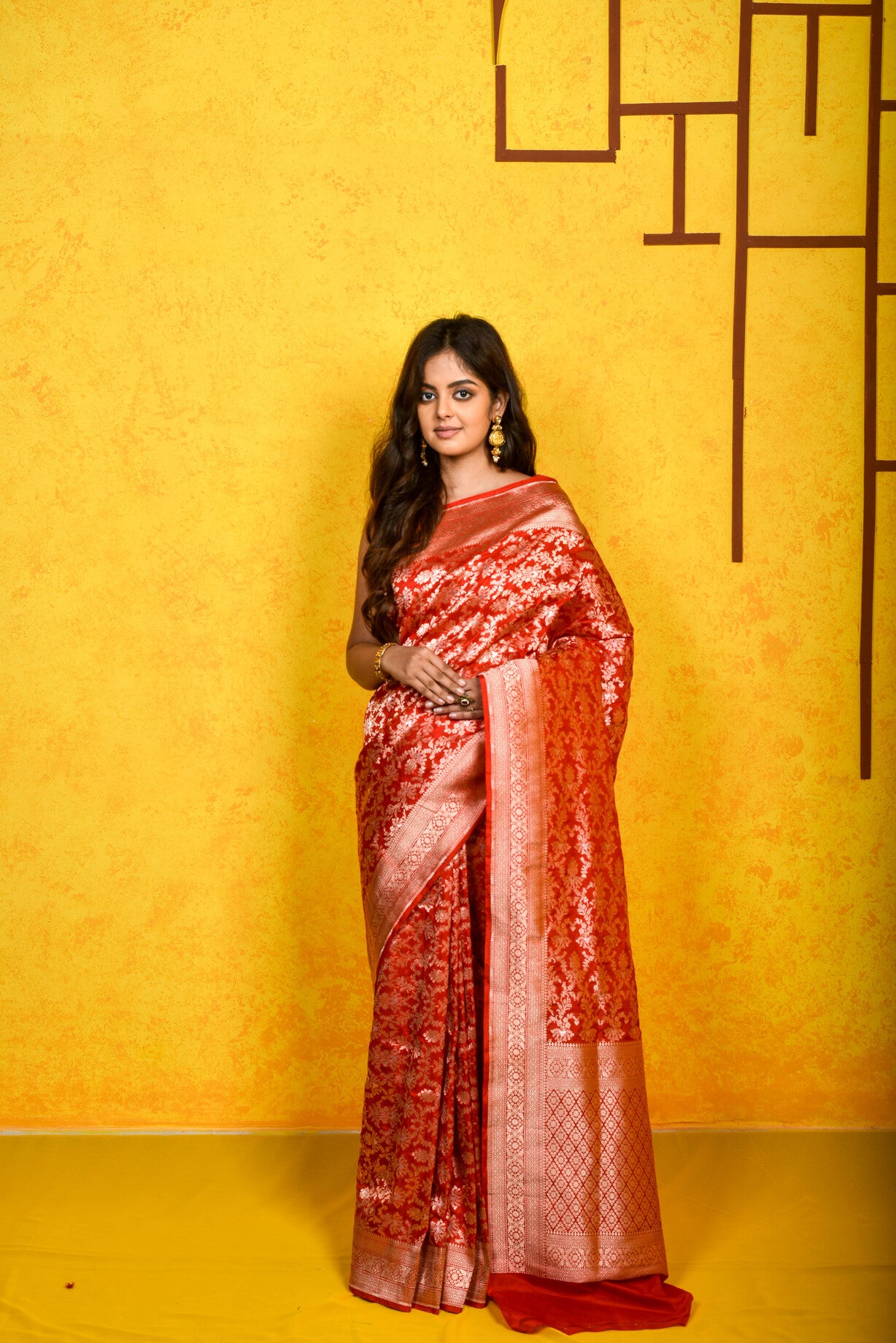 Red Katan Silk Handwoven Banaras Saree