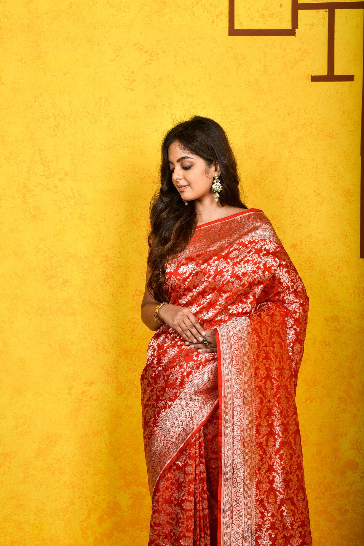 Red Katan Silk Handwoven Banaras Saree