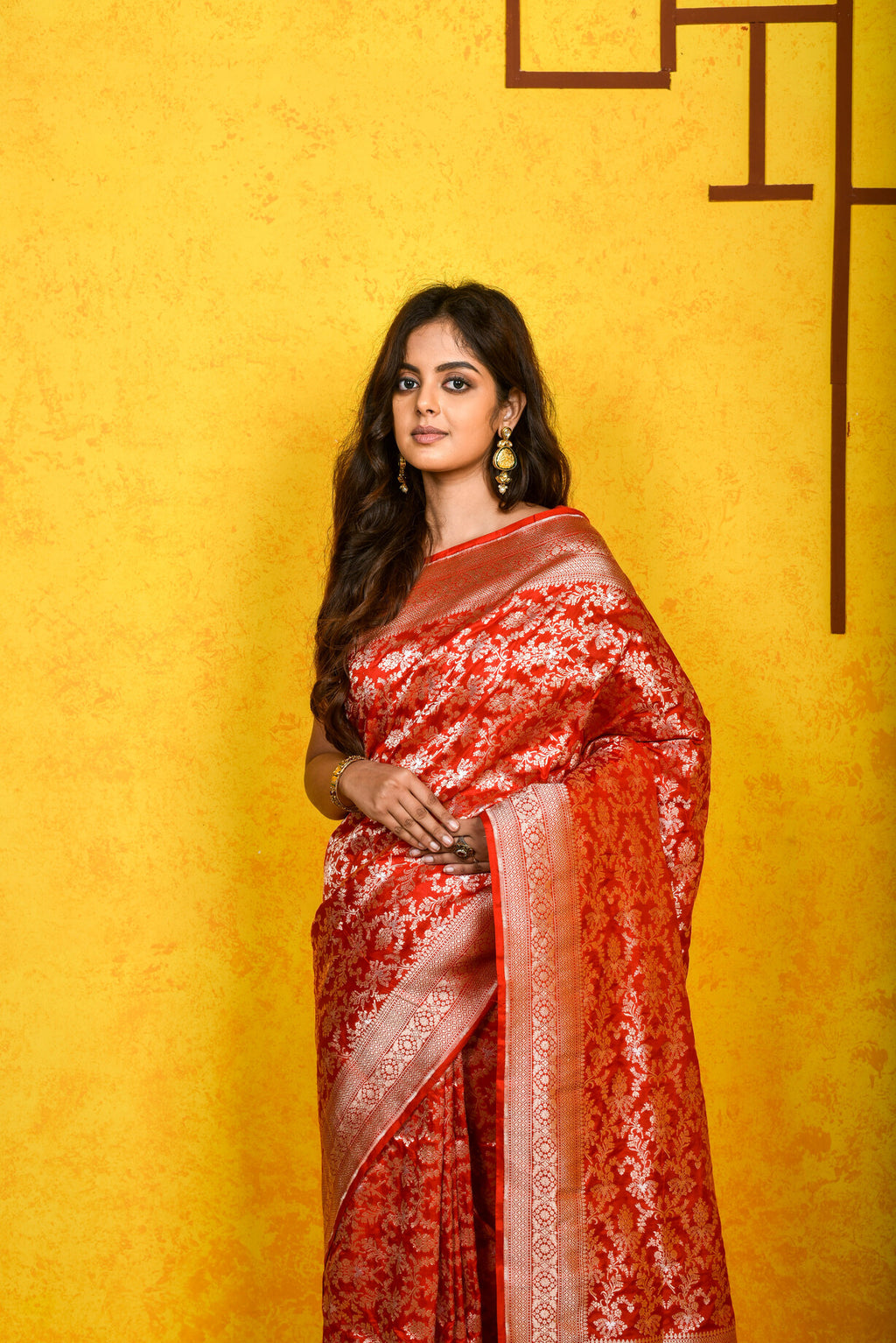 Red Katan Silk Handwoven Banaras Saree