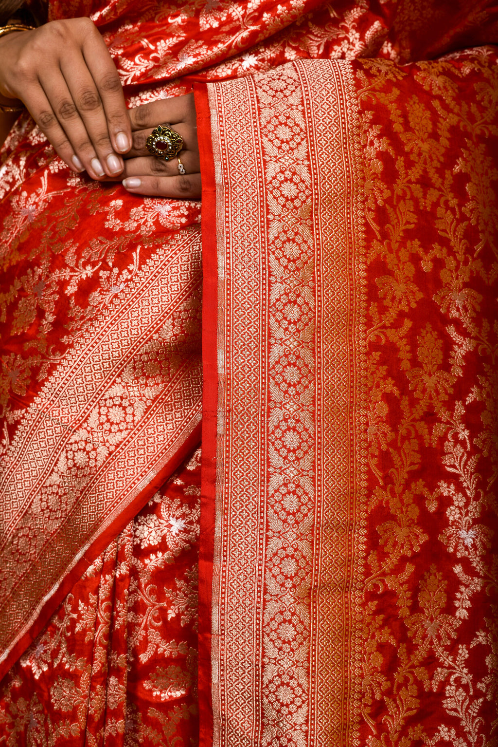 Red Katan Silk Handwoven Banaras Saree