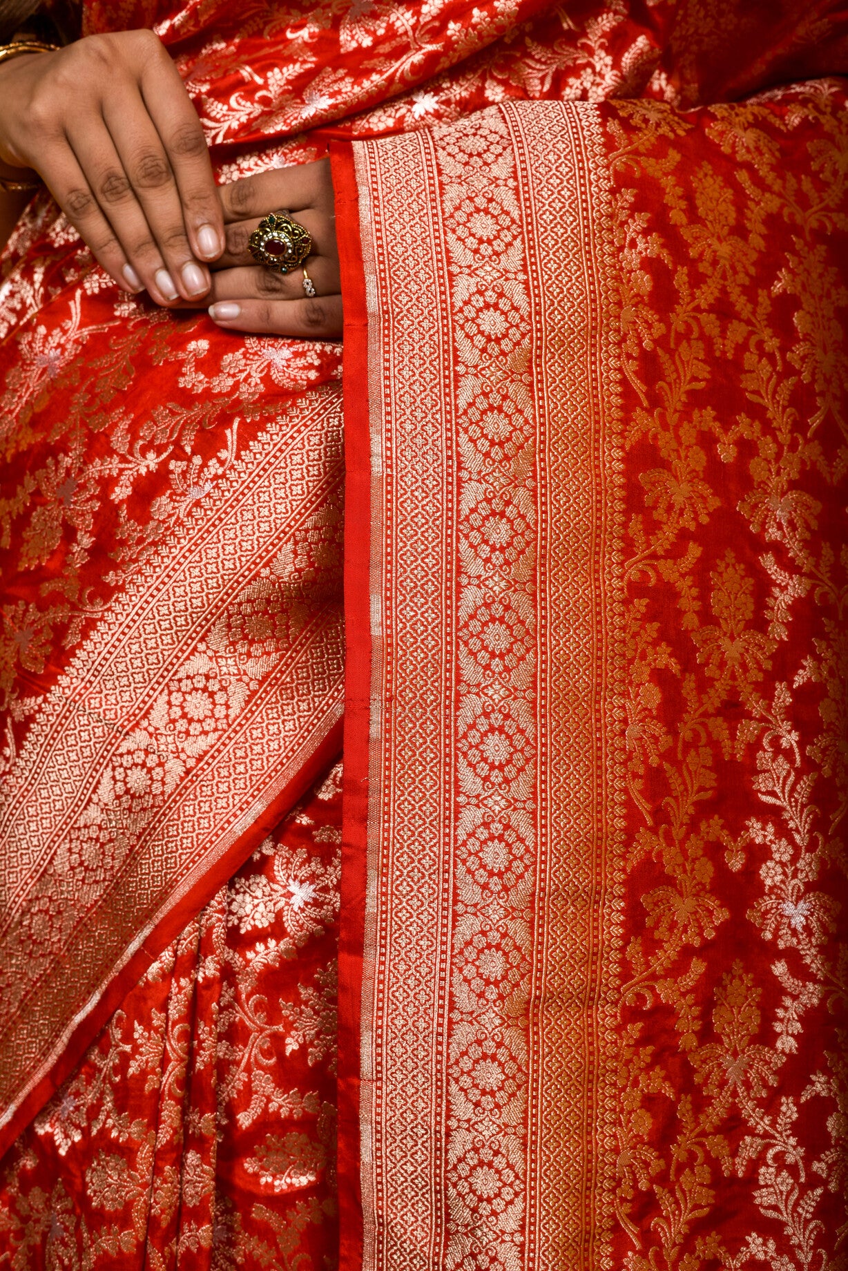 Red Katan Silk Handwoven Banaras Saree