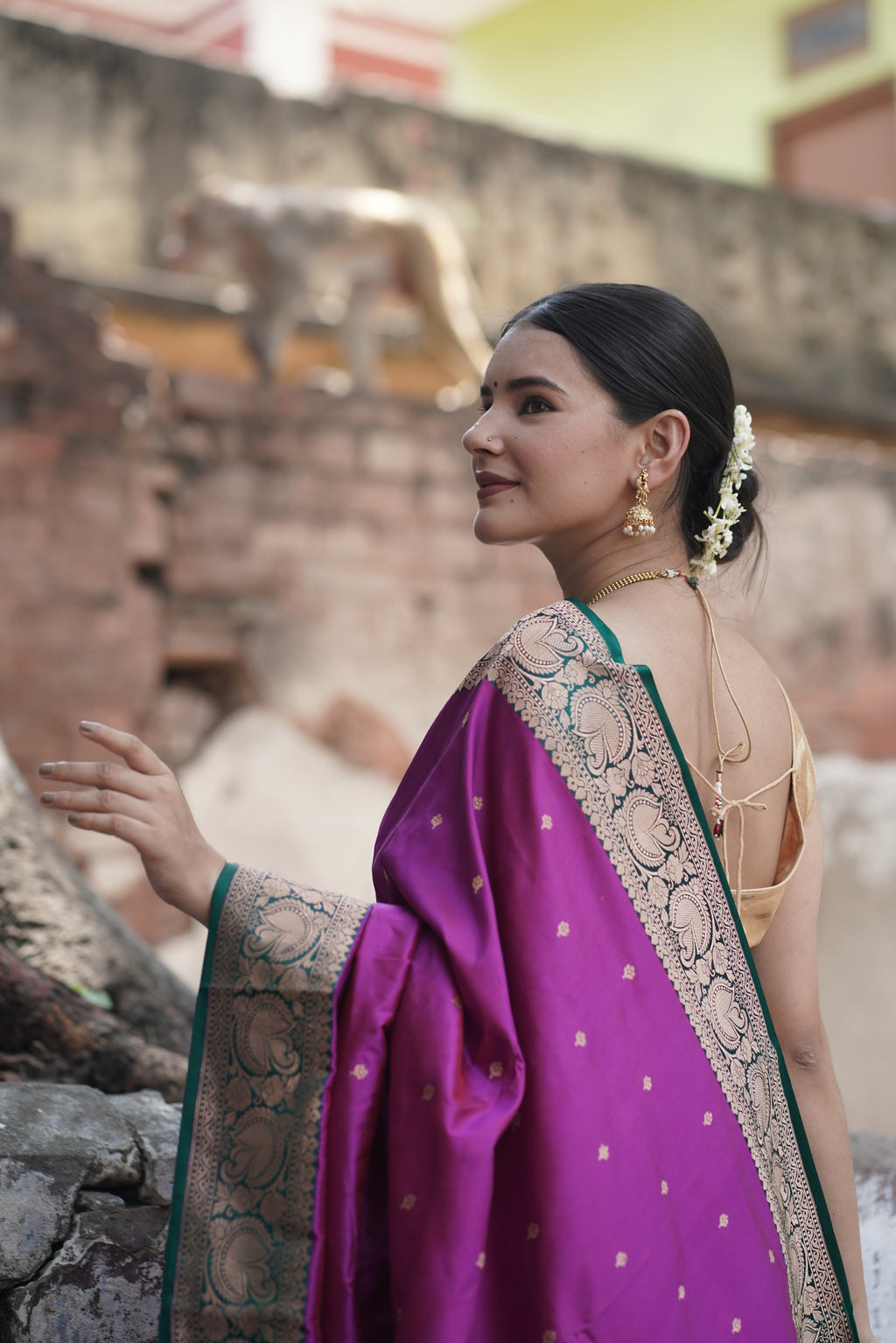 Magenta Purple Pure Handwoven Banarasi Katan Silk Saree