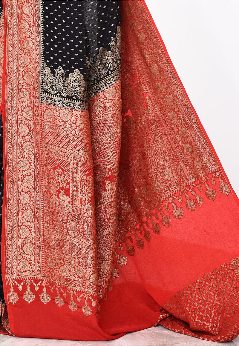 Crepe Silk Handwoven Banaras Saree