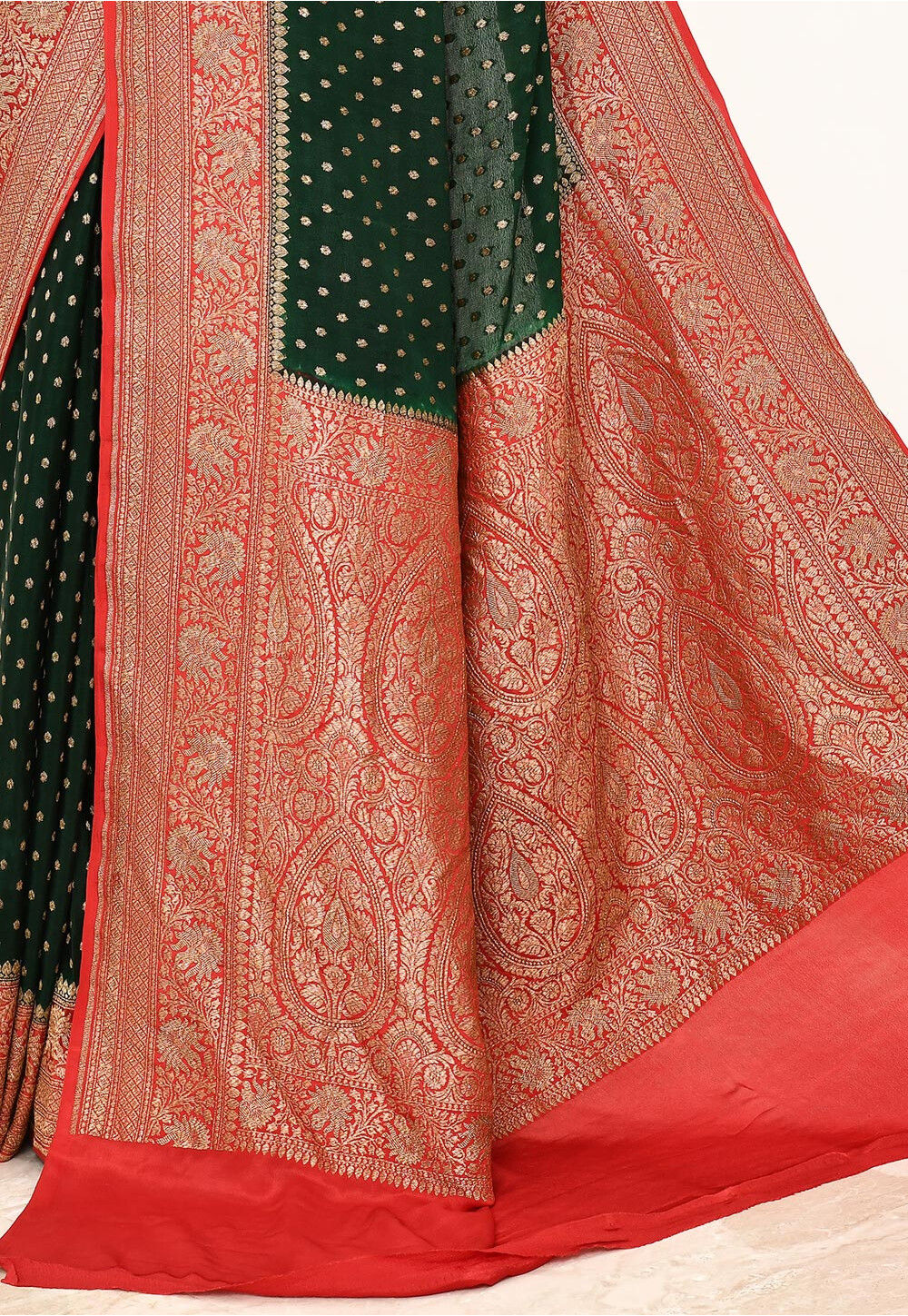 Green Khaddi Silk Handwoven Banaras Saree