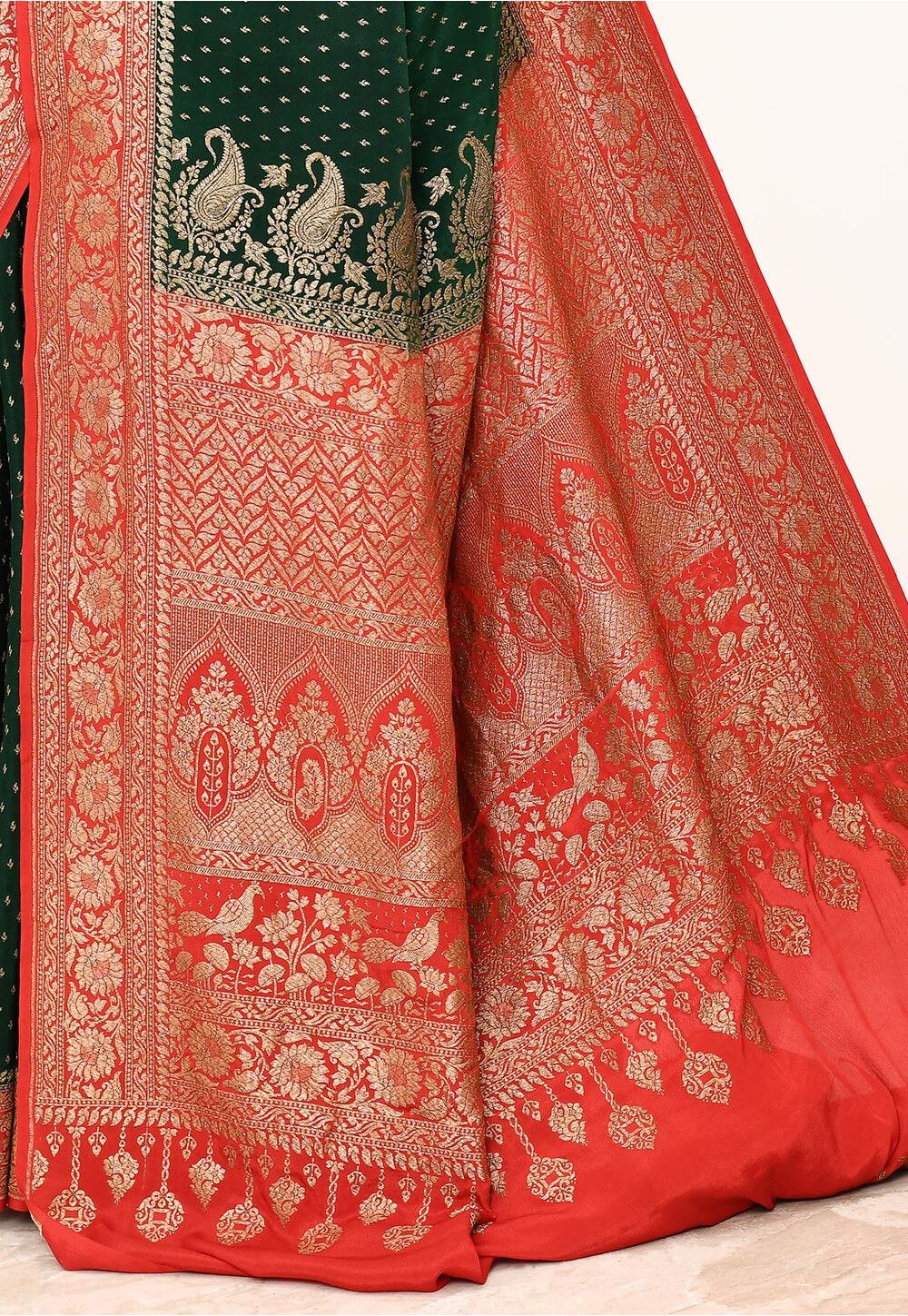 Green Khaddi Silk Handwoven Banaras Saree