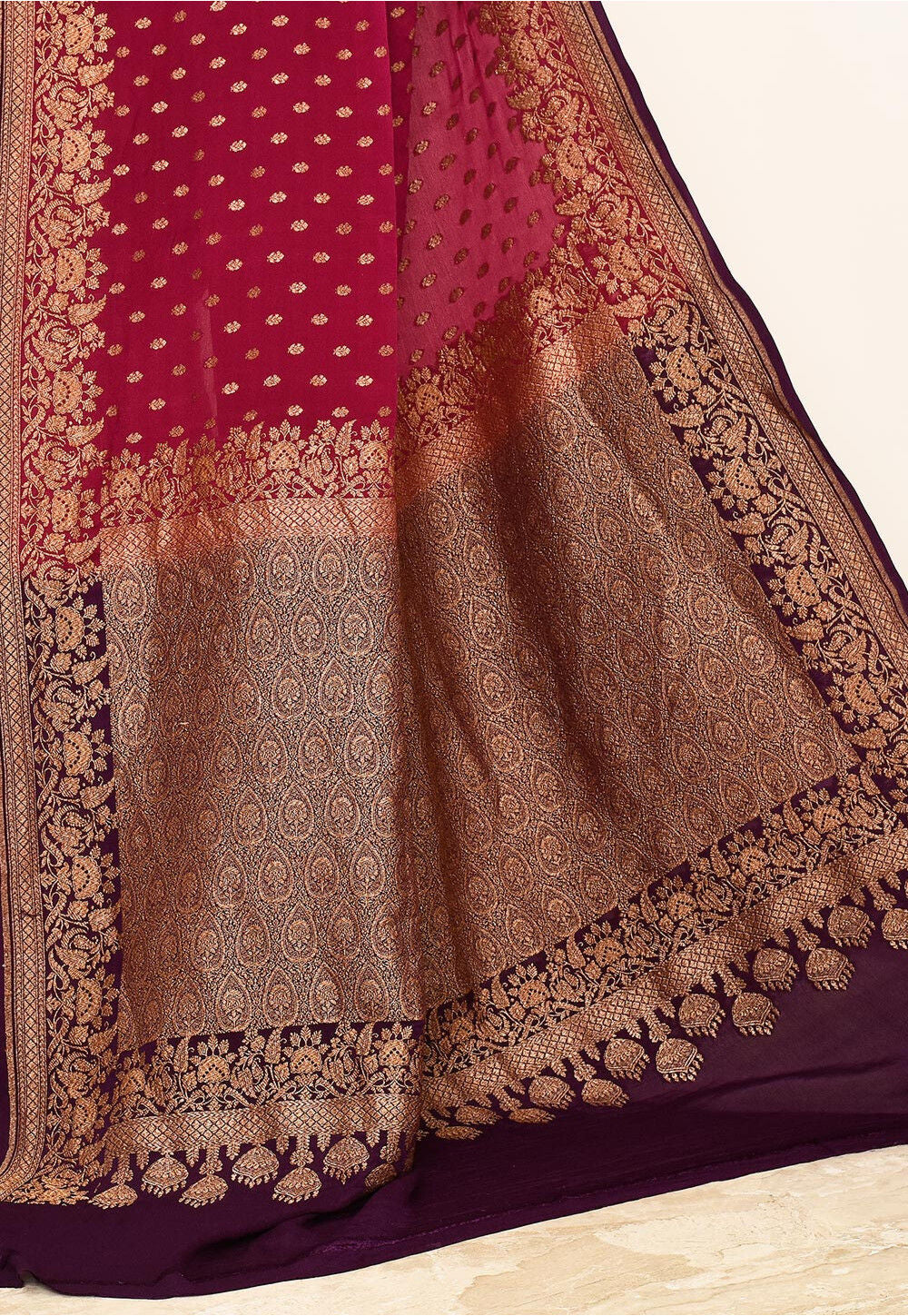 Crepe Silk Handwoven Banaras Saree
