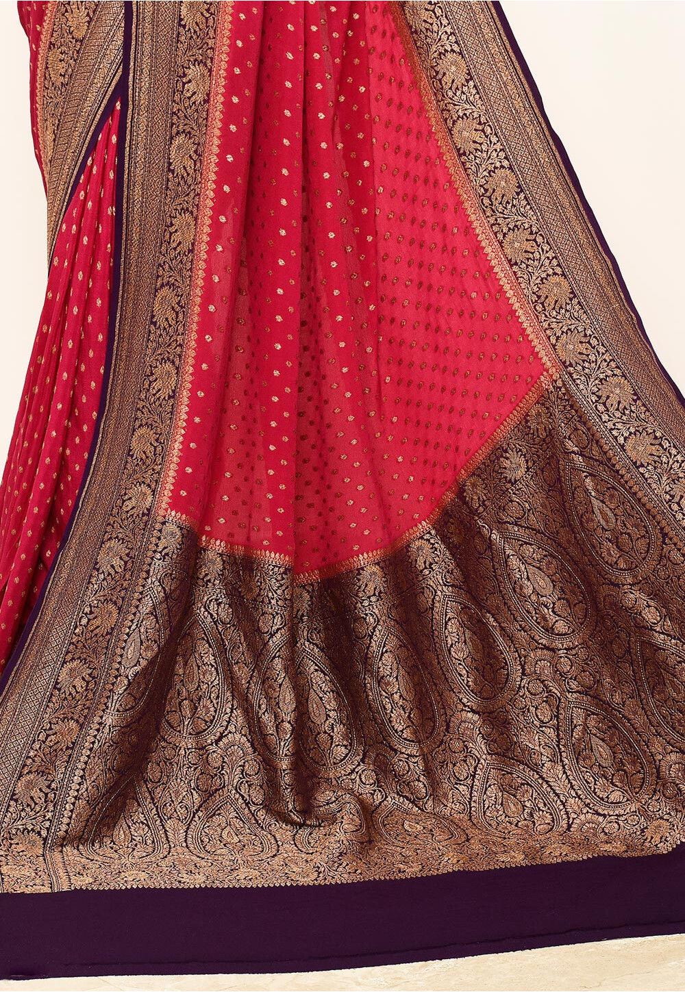 Crepe Silk Handwoven Banaras Saree