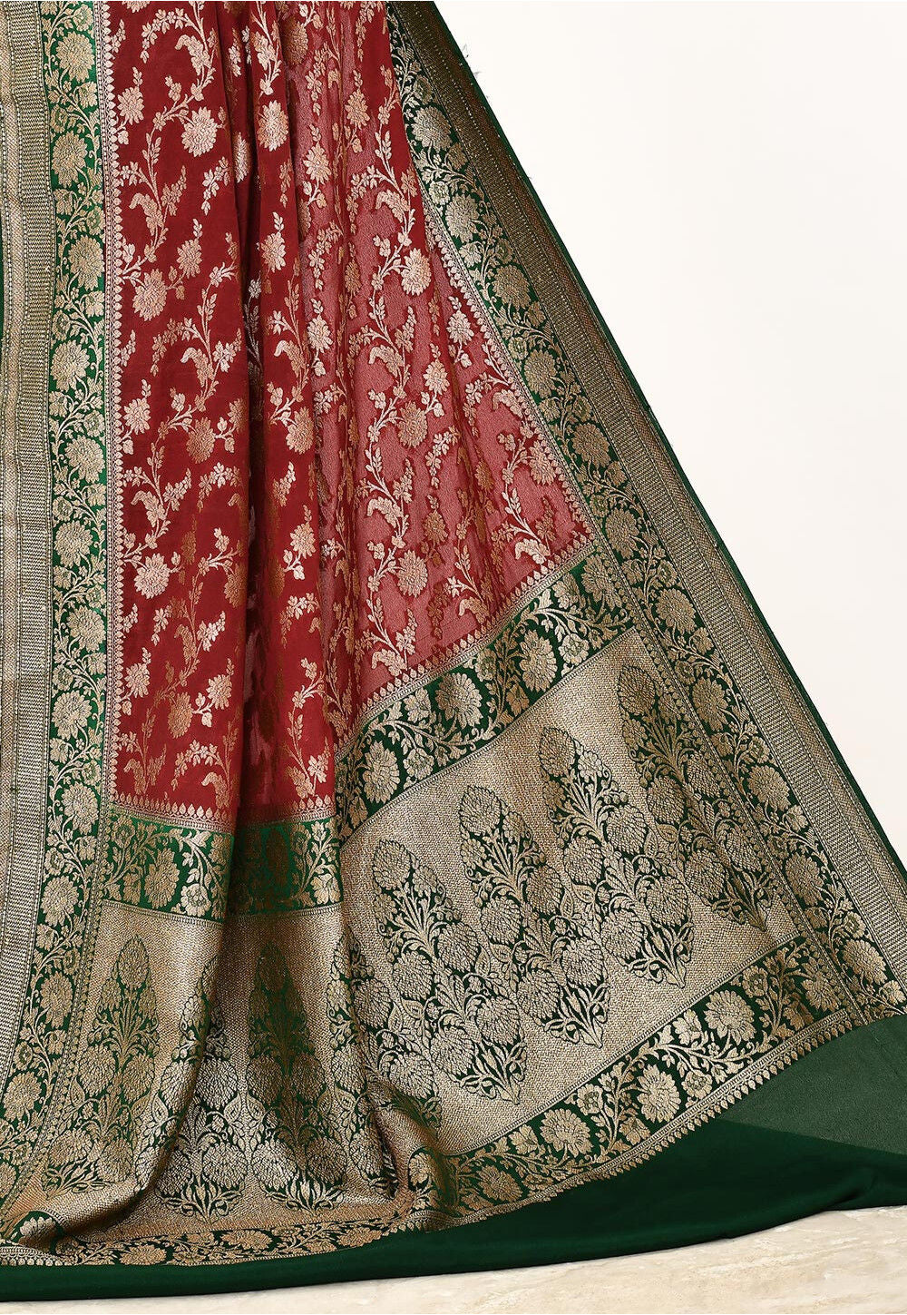 Wine Khaddi Silk Handwoven Banaras Saree