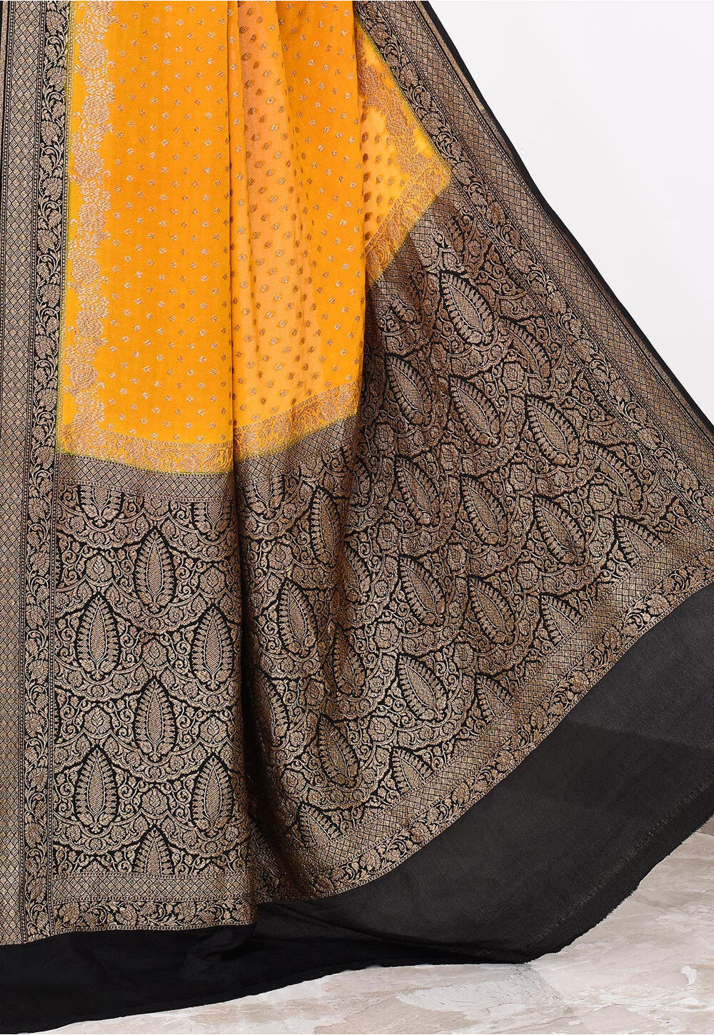 Crepe Silk Handwoven Banaras Saree