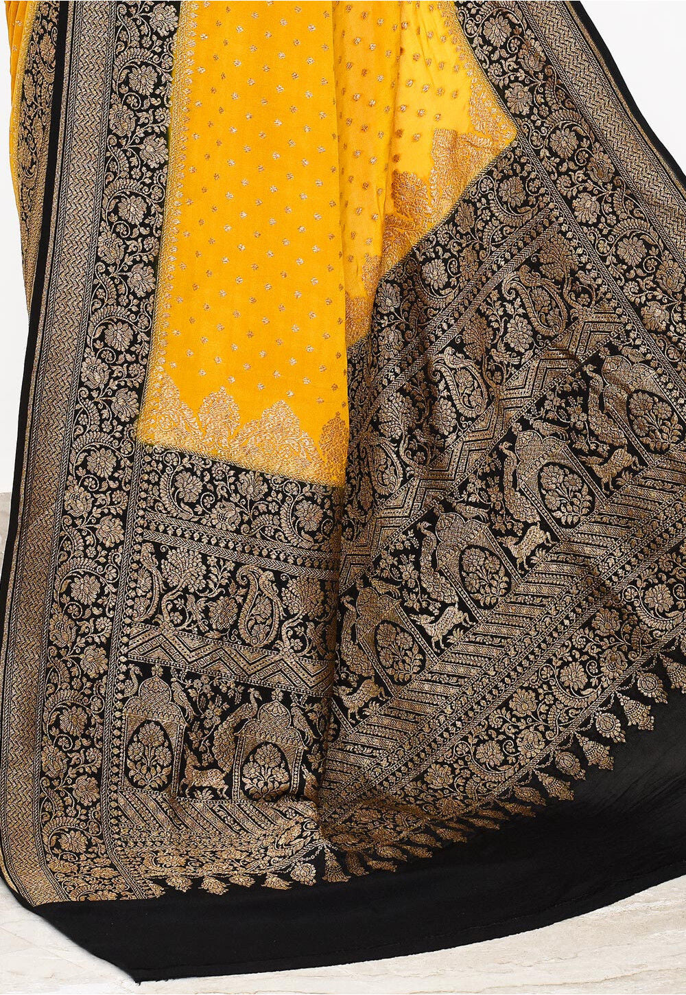 Crepe Silk Handwoven Banaras Saree