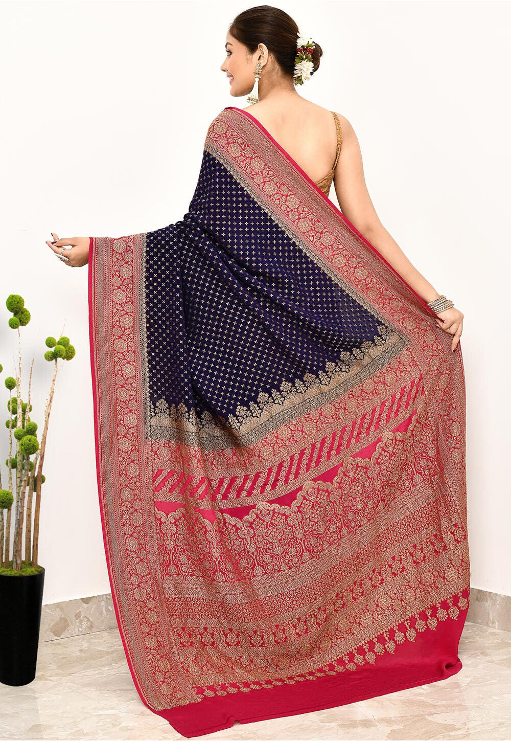 Purple Khaddi  Silk Handwoven Banaras Saree