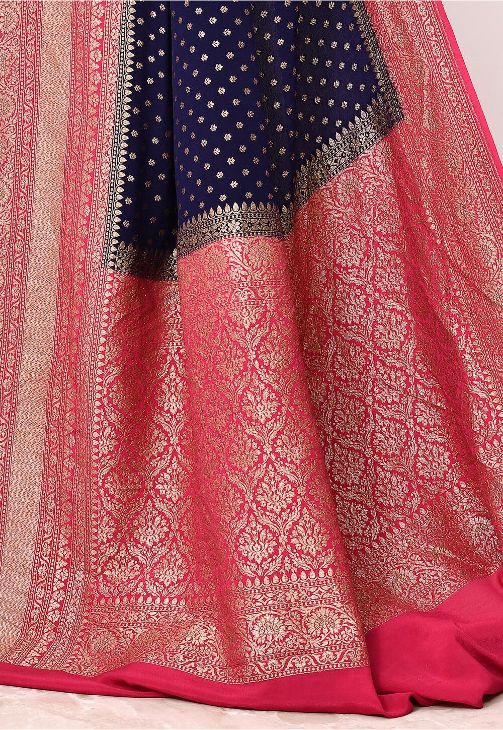 Wine Khaddi Silk Handwoven Banaras Saree