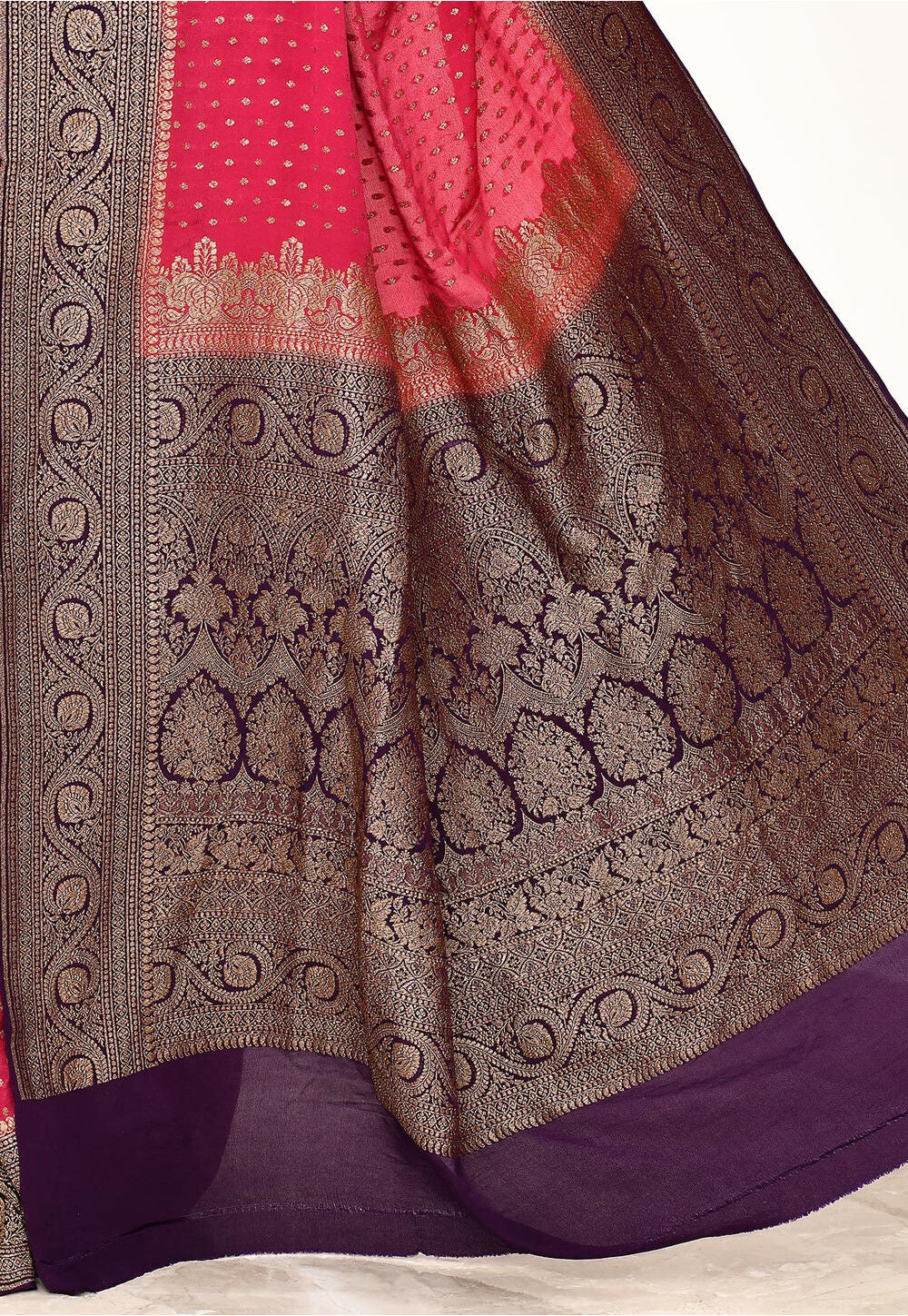 Baby Pink Khaddi  Silk Handwoven Banaras Saree