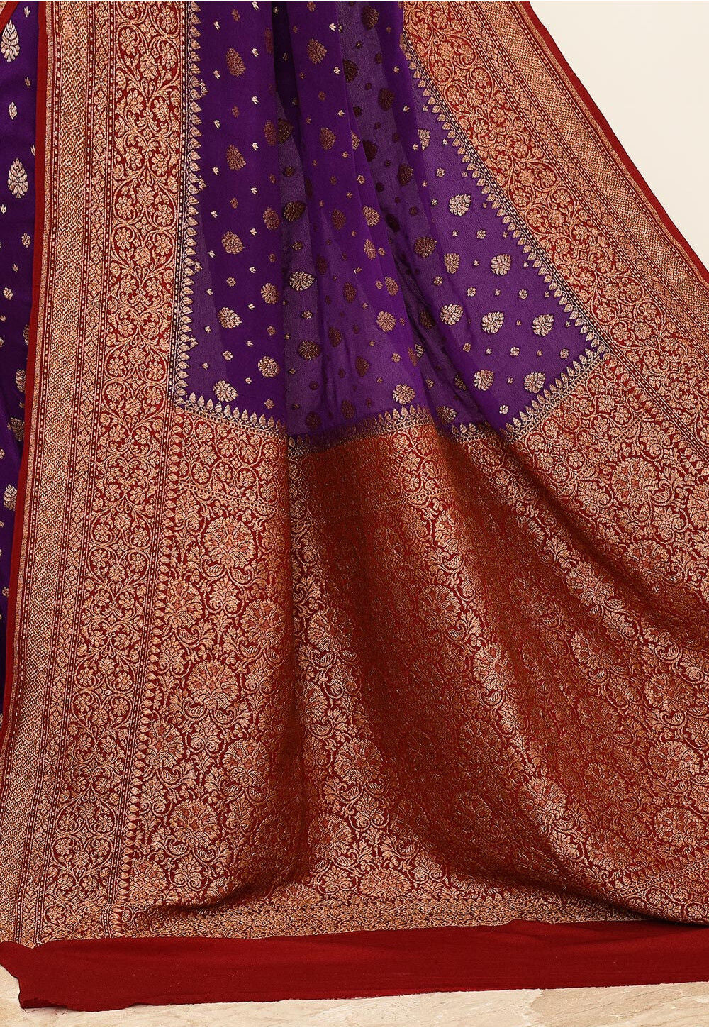 Crepe Silk Handwoven Banaras Saree