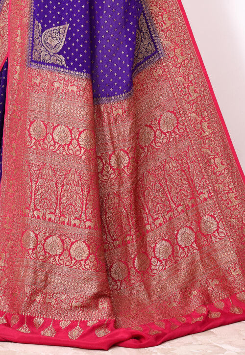 Purple Khaddi Silk Handwoven Banaras Saree