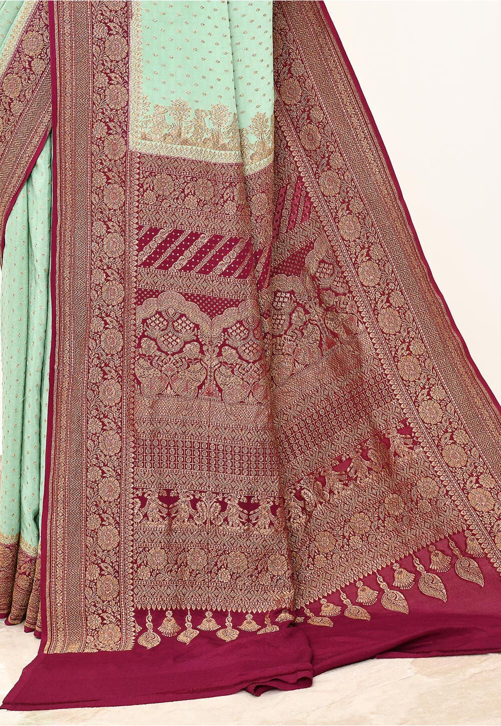 Sky Blue Khaddi  Silk Handwoven Banaras Saree