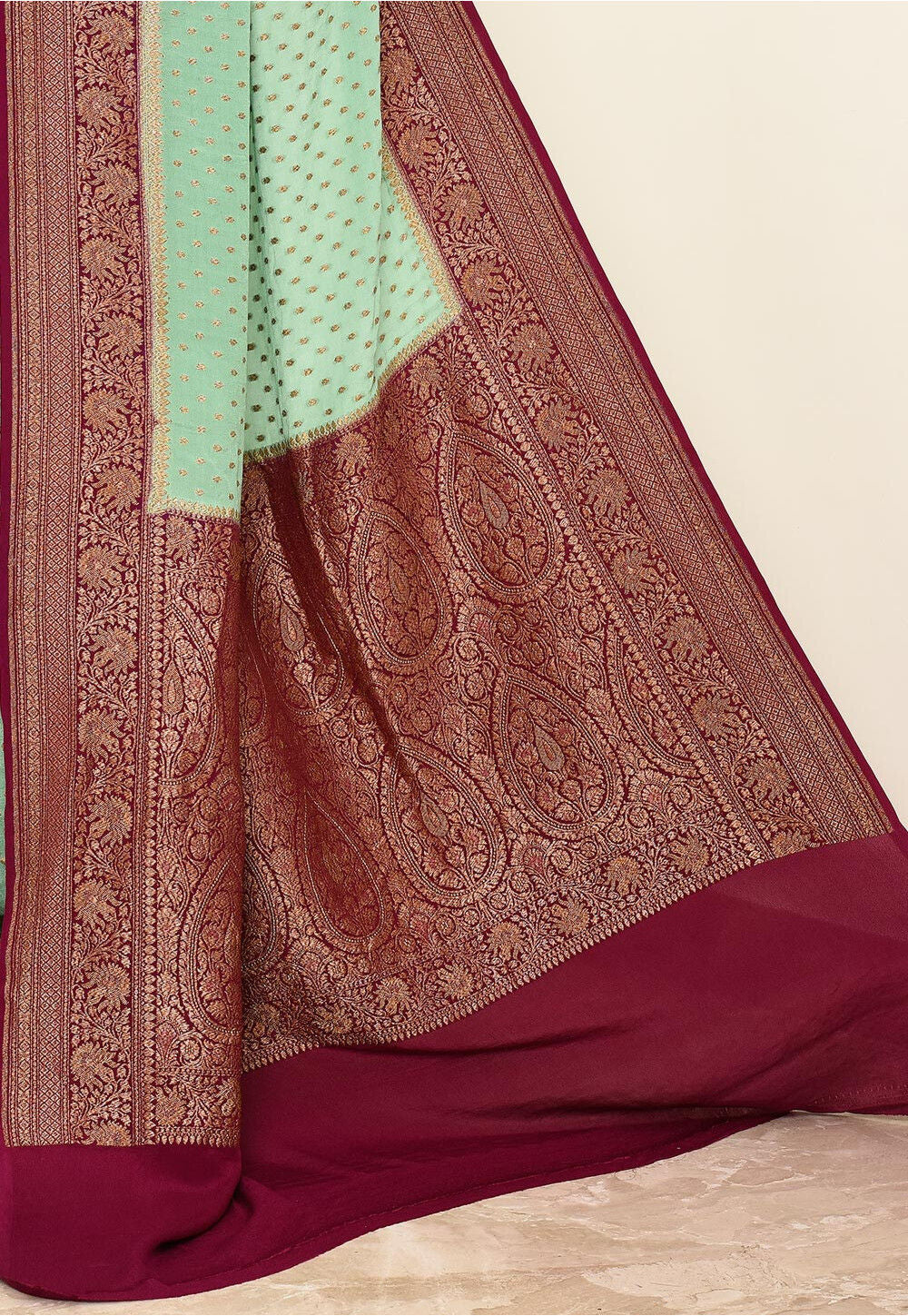 Crepe Silk Handwoven Banaras Saree