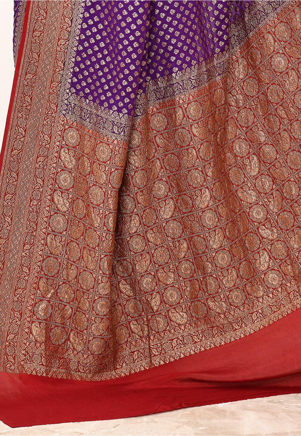Purple Khaddi Silk Handwoven Banaras Saree