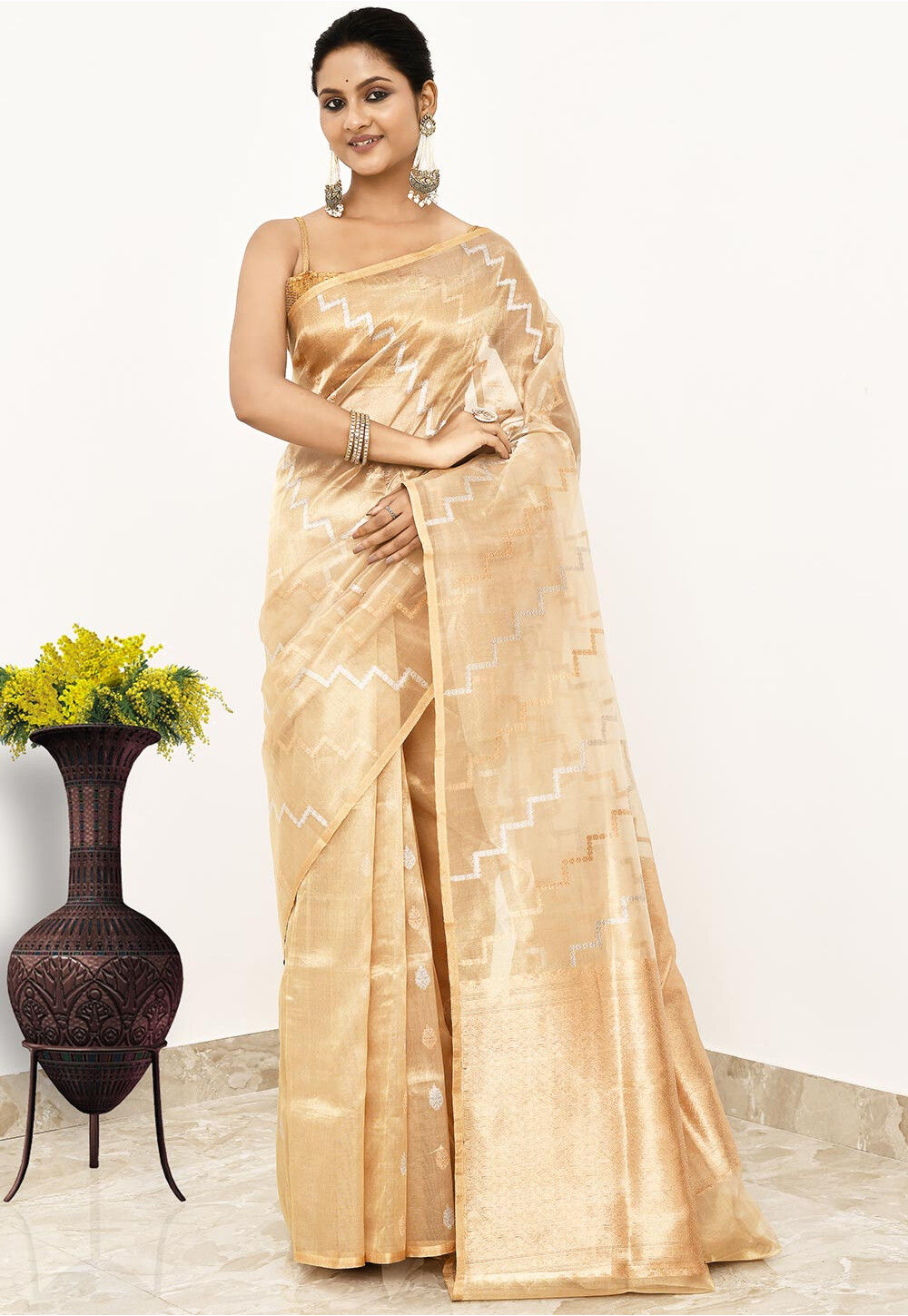 PURE TISSUE Silk Handwoven Banaras Saree