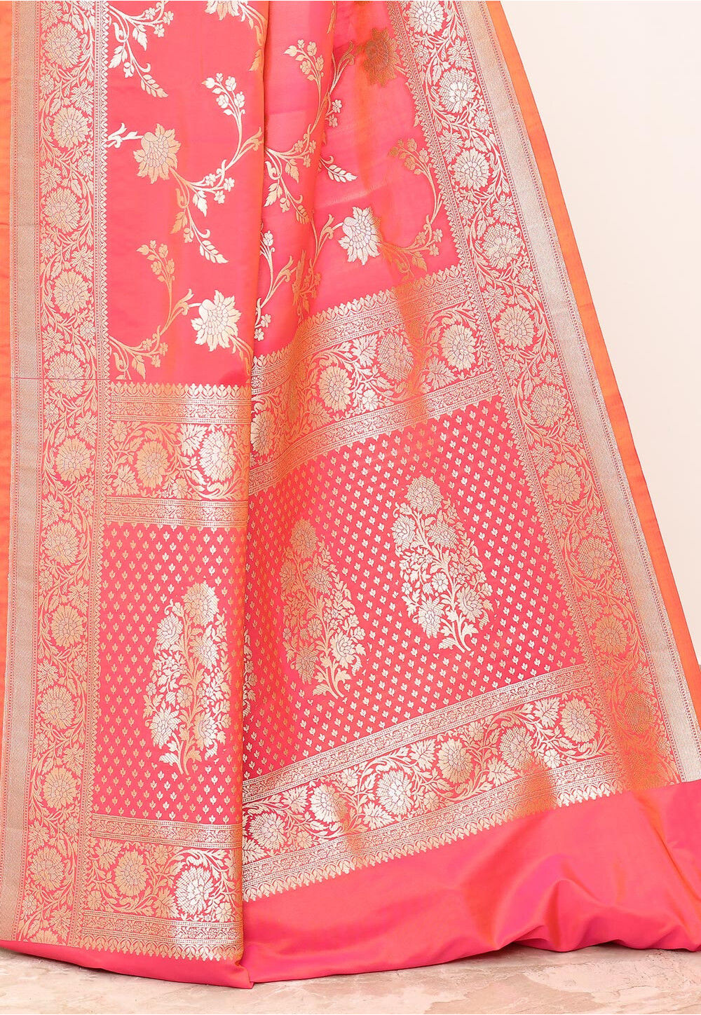 Mustard Rani Art Silk Handwoven Banaras Saree