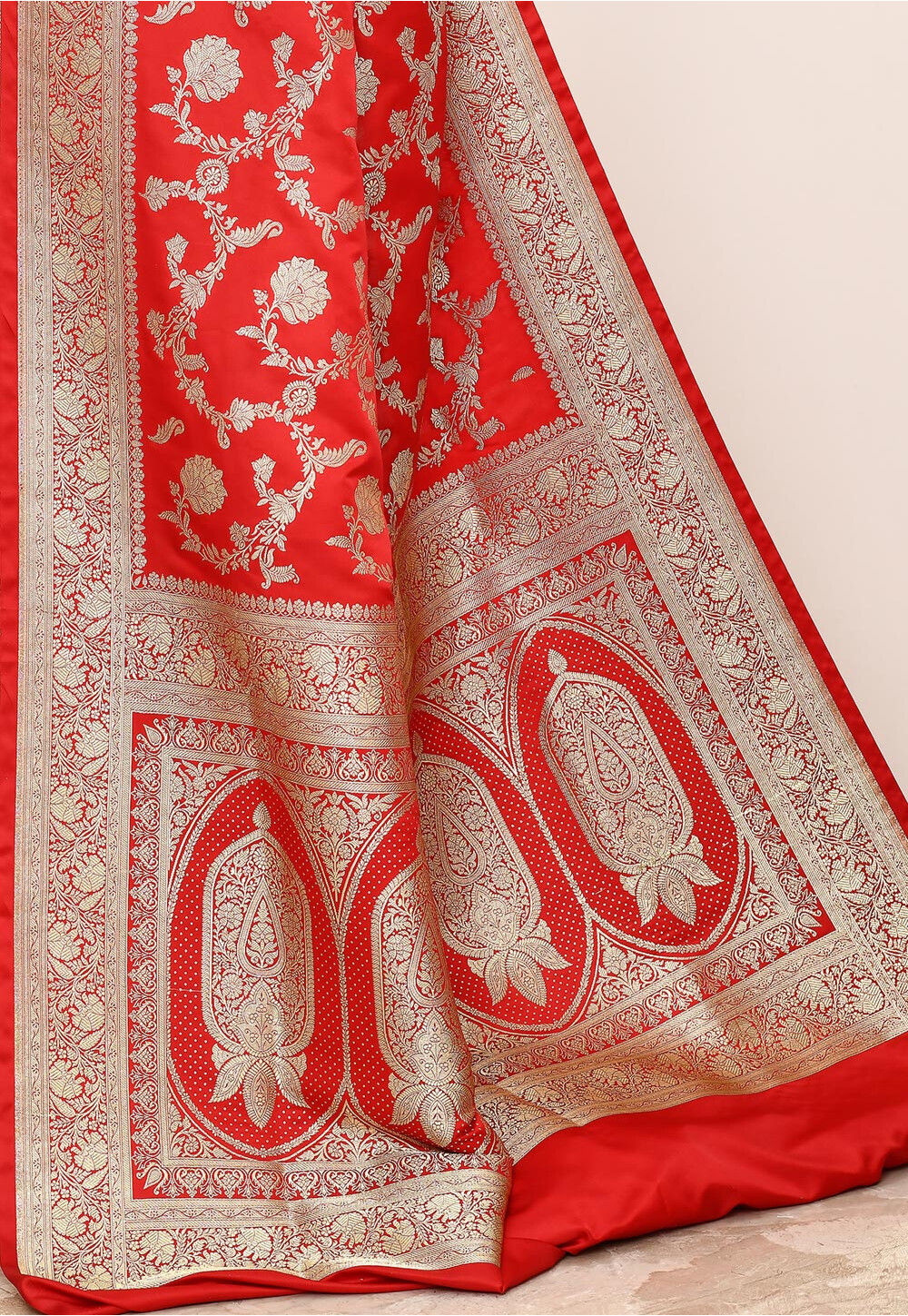 Red Art Silk Handwoven Banaras Saree