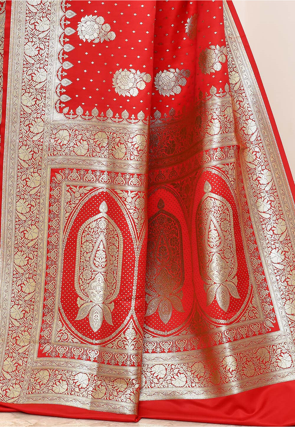 Red Art Silk Handwoven Banaras Saree