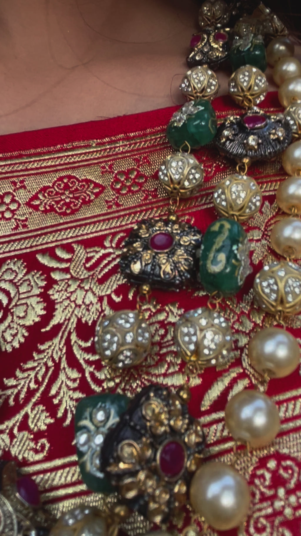 Red Sartin Silk Handwoven Banaras Saree