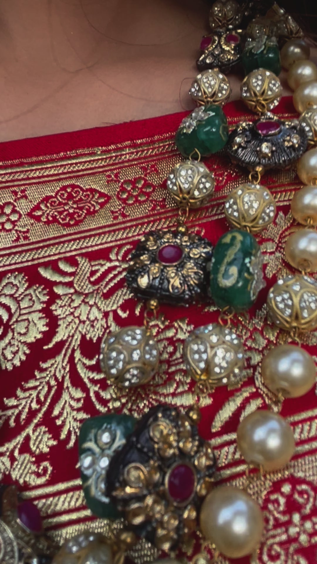 Red Sartin Silk Handwoven Banaras Saree